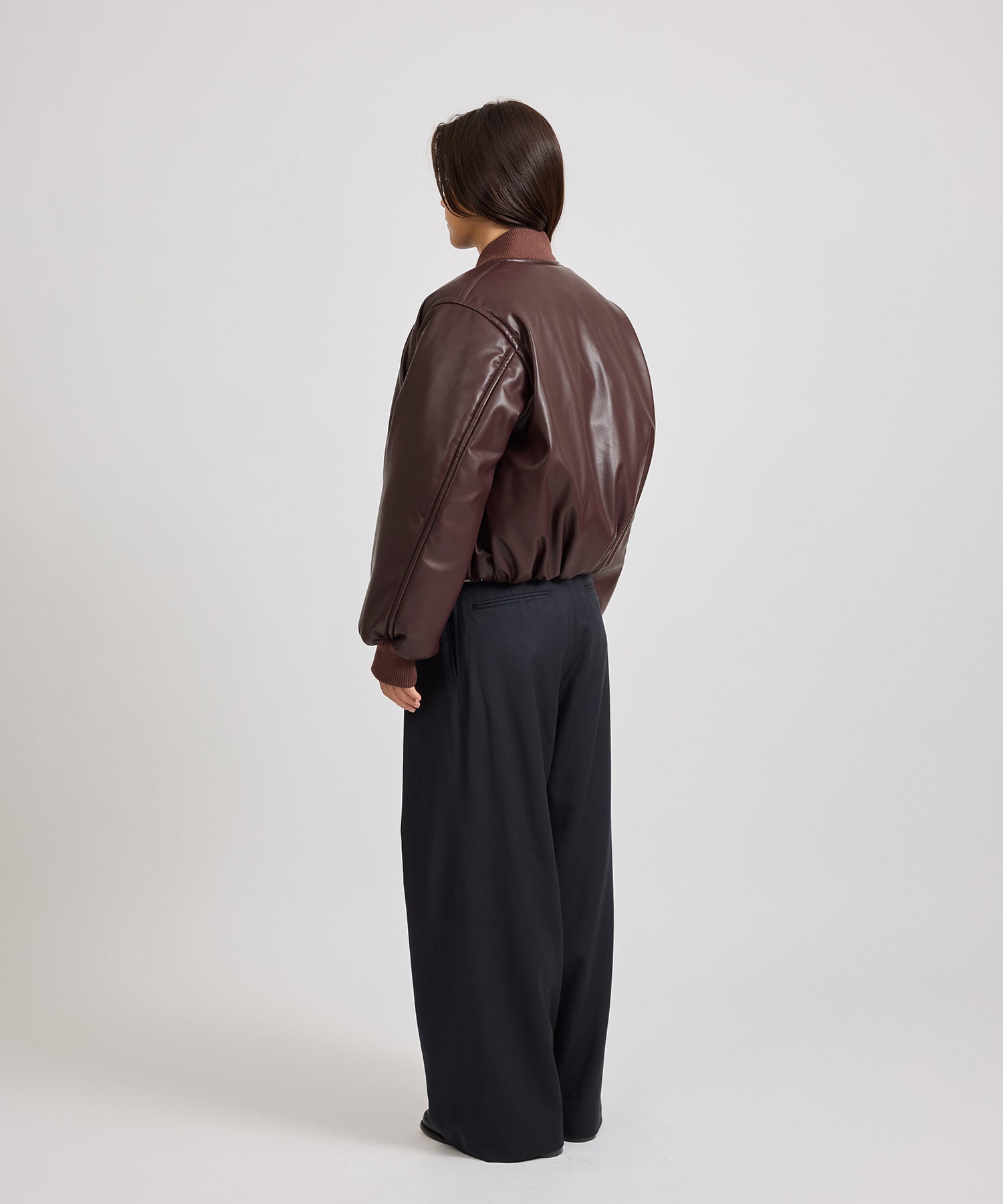 Saturdays NYC Dorothy Cropped Bomber Jacket in Wine