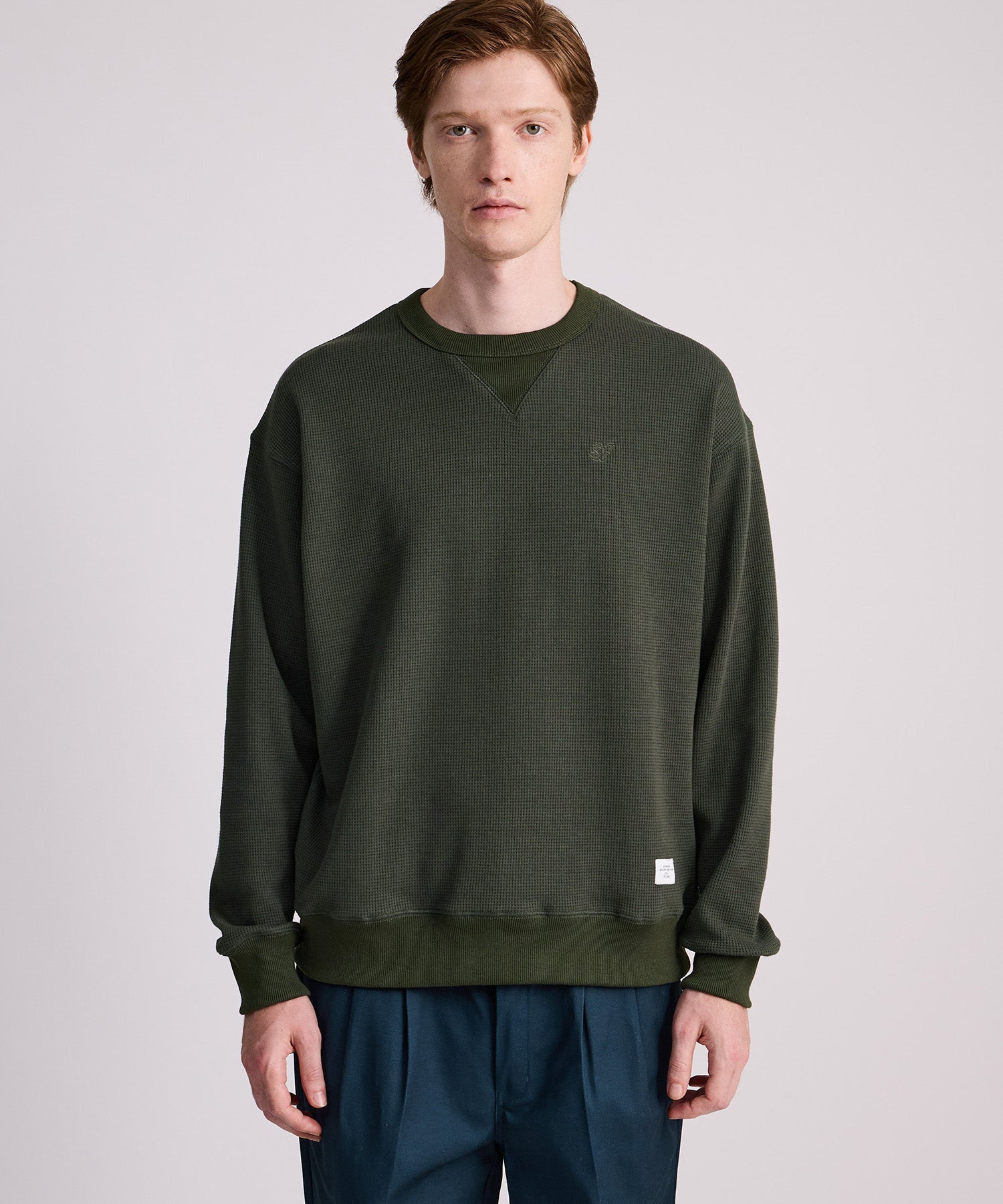 Saturdays NYC SNYC Waffle Relaxed Top in Olive Green