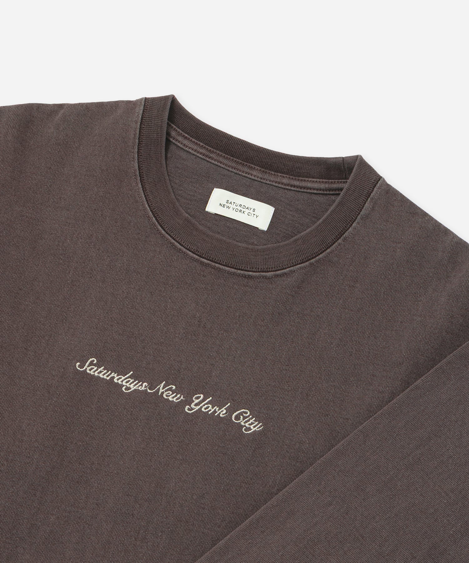 Saturdays NYC Max Weight Pigment Dyed Tee in Charcoal