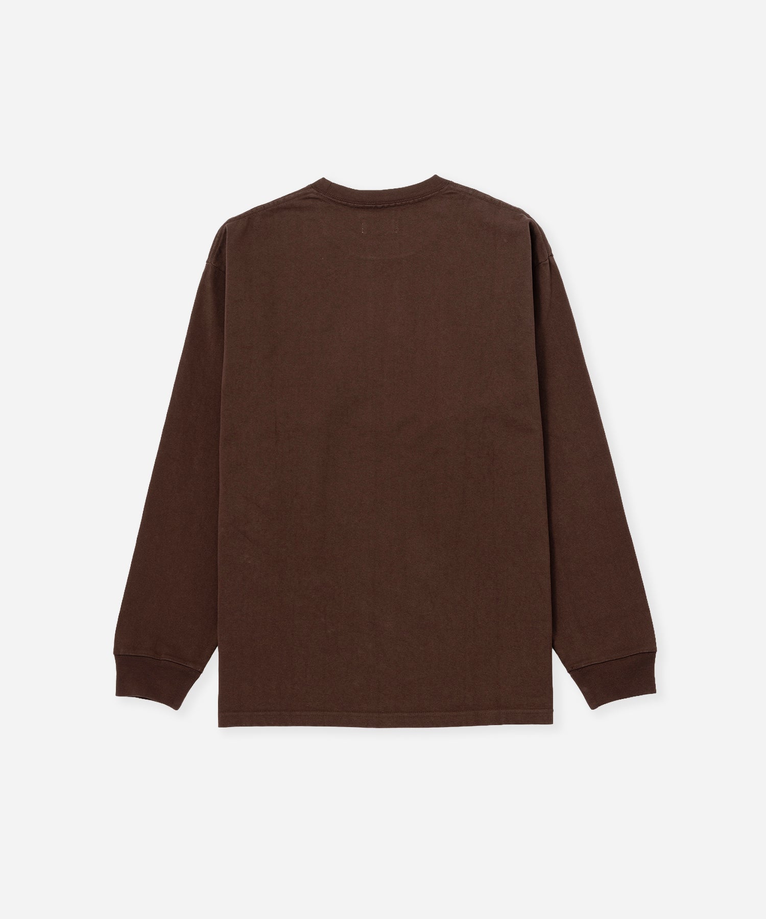 Saturdays NYC Max Weight Vintage Serif Long Sleeve Tee in Dark Brown