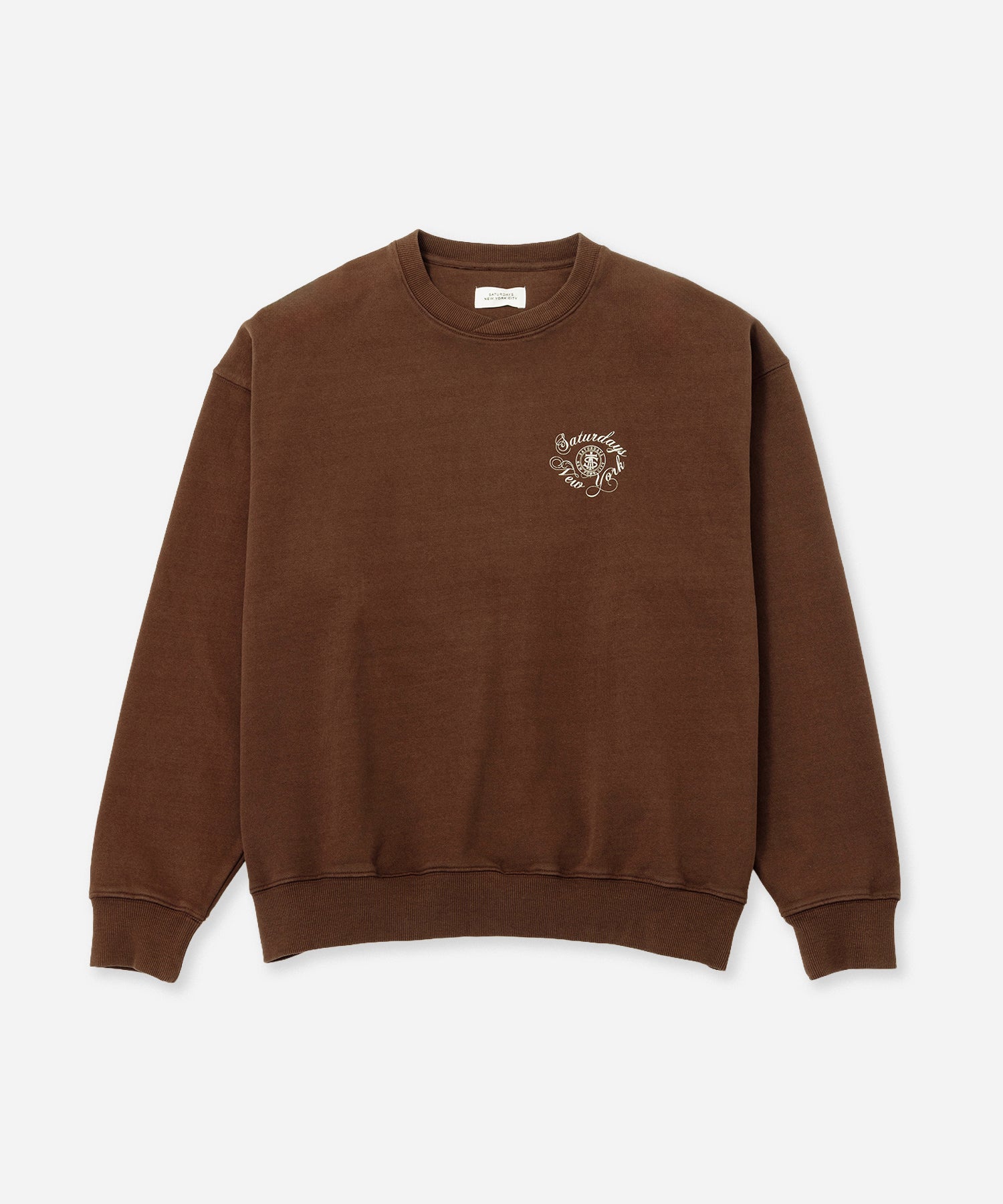 Saturdays NYC Bowery Loofah Collar Sweatshirt in Dark Brown