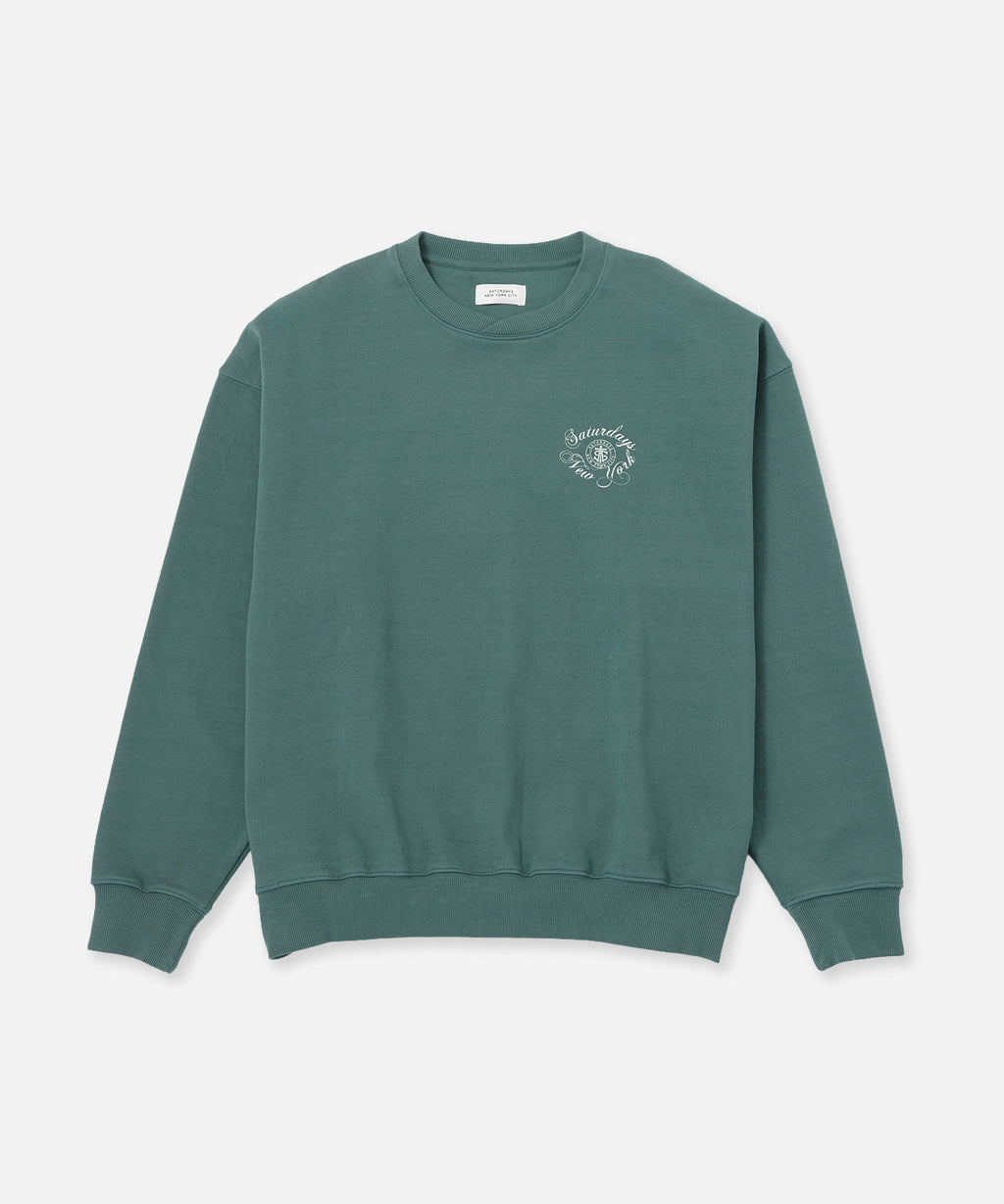 Saturdays NYC Bowery Loofah Collar Sweatshirt in Green