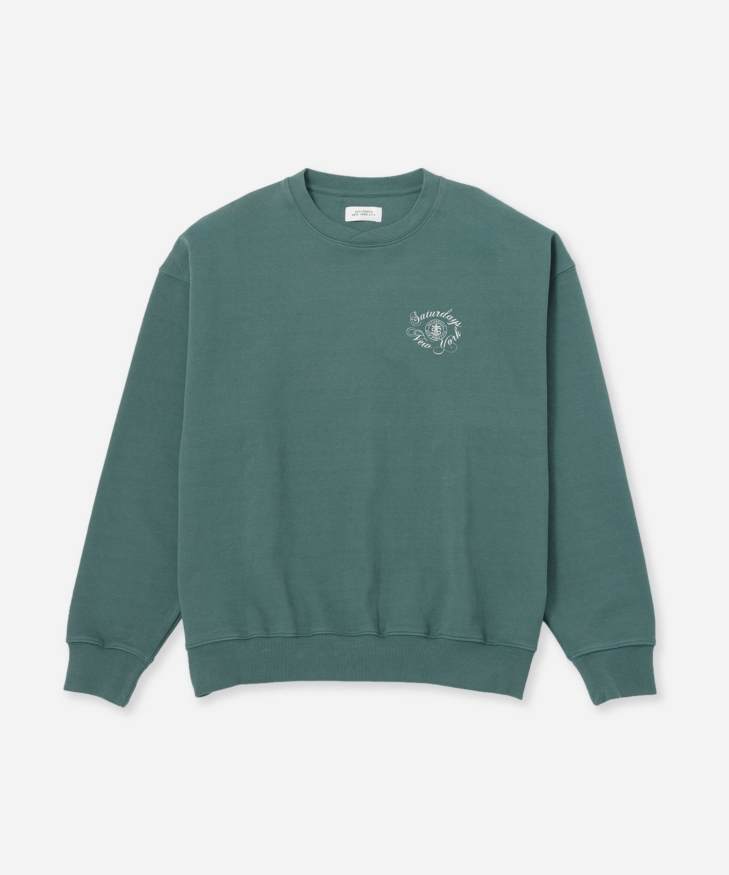 Saturdays NYC Bowery Loofah Collar Sweatshirt in Green