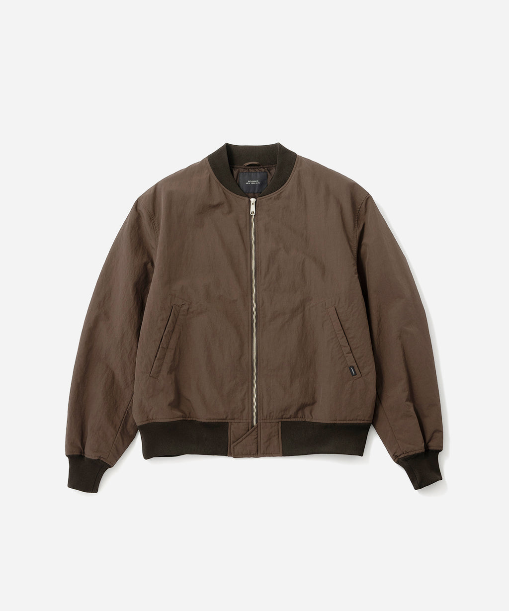 Saturdays NYC Goose Bomber Jacket in Dark Brown