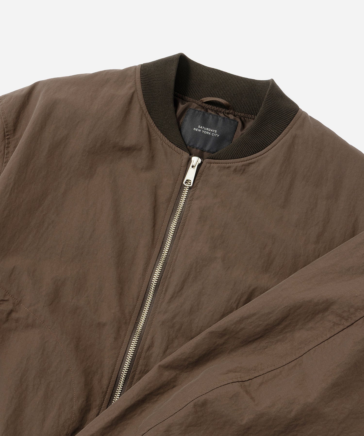 Saturdays NYC Goose Bomber Jacket in Dark Brown