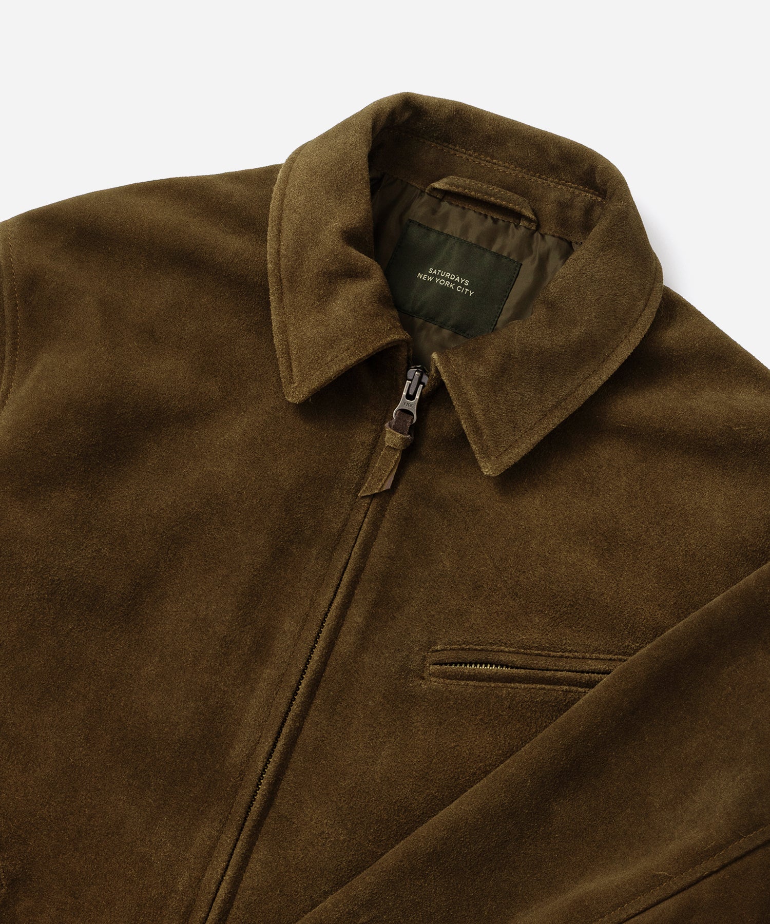 Saturdays NYC Harrison Suede Jacket in Dark Brown