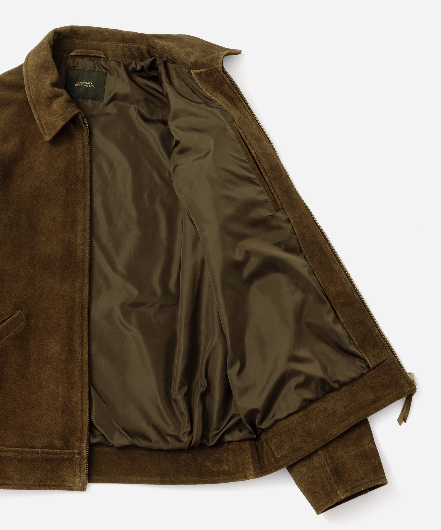 Saturdays NYC Harrison Suede Jacket in Dark Brown