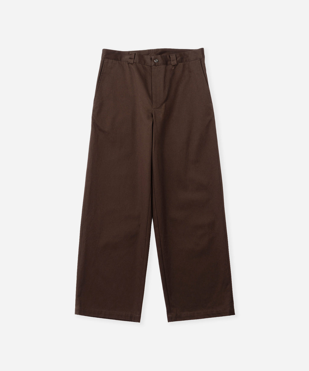Saturdays NYC Ross Wide Chino Pant in Dark Brown