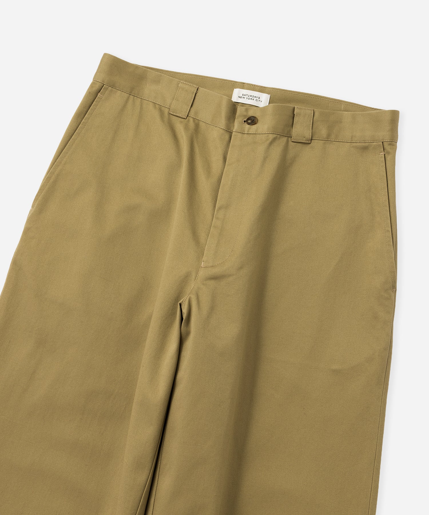 Saturdays NYC Ross Wide Chino Pant in Beige