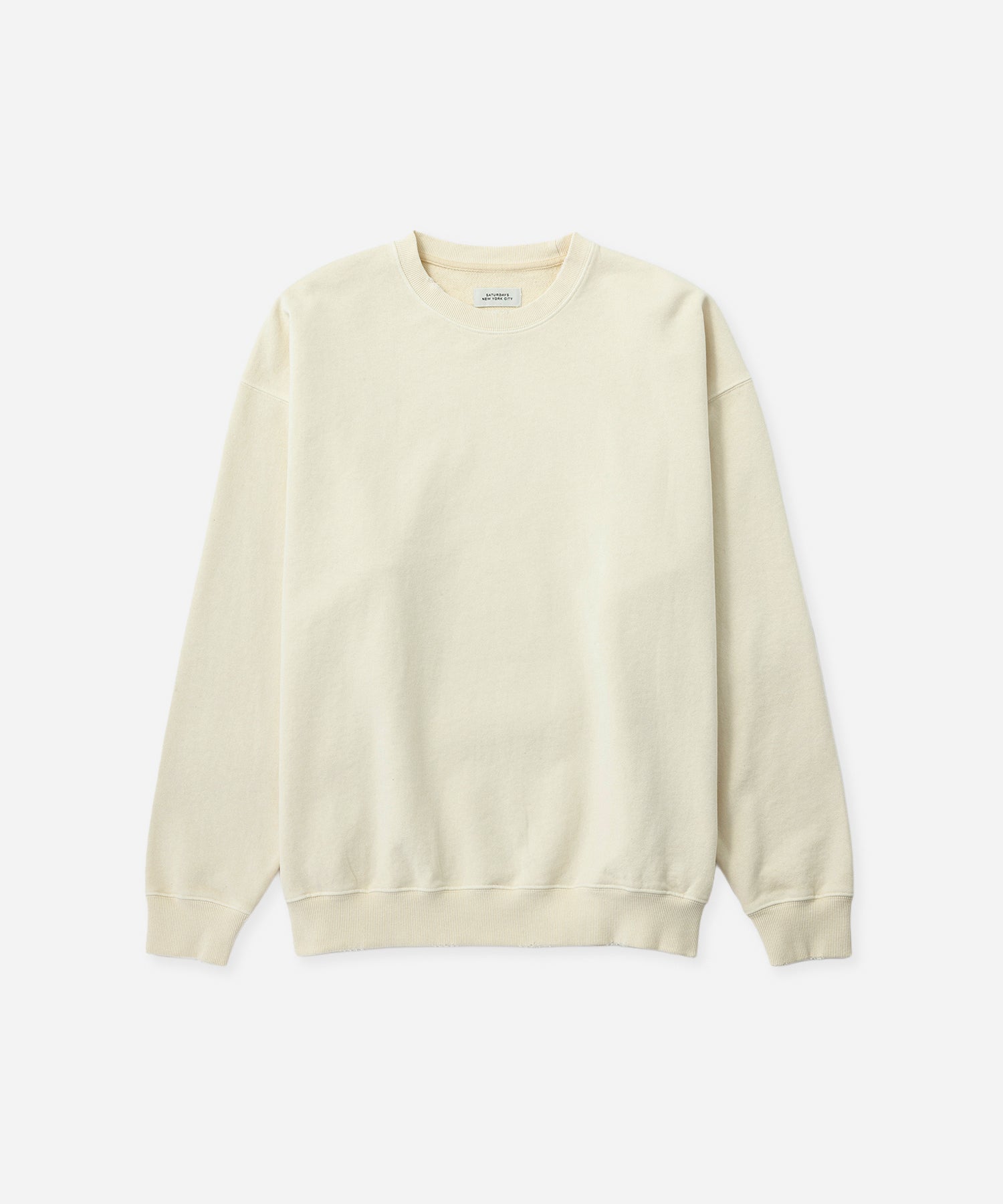 Saturdays NYC Bowery Garment Dyed Slash Sweatshirt in Ivory