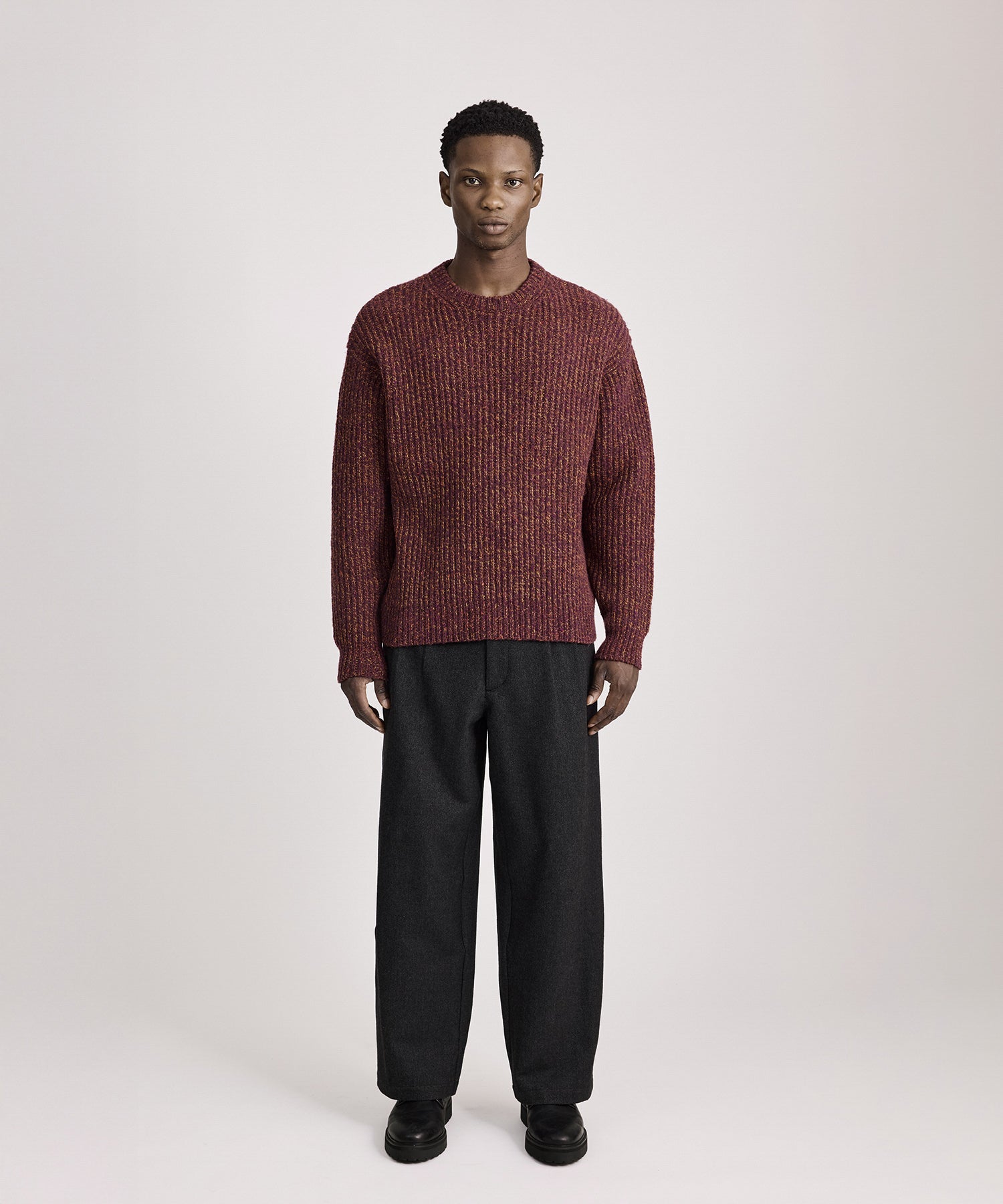 Saturdays NYC Atkins Speckled Sweater in Wine