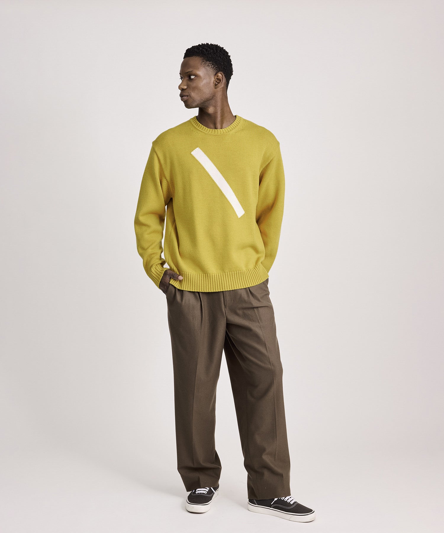 Saturdays NYC Greg Slash Sweater in Yellow