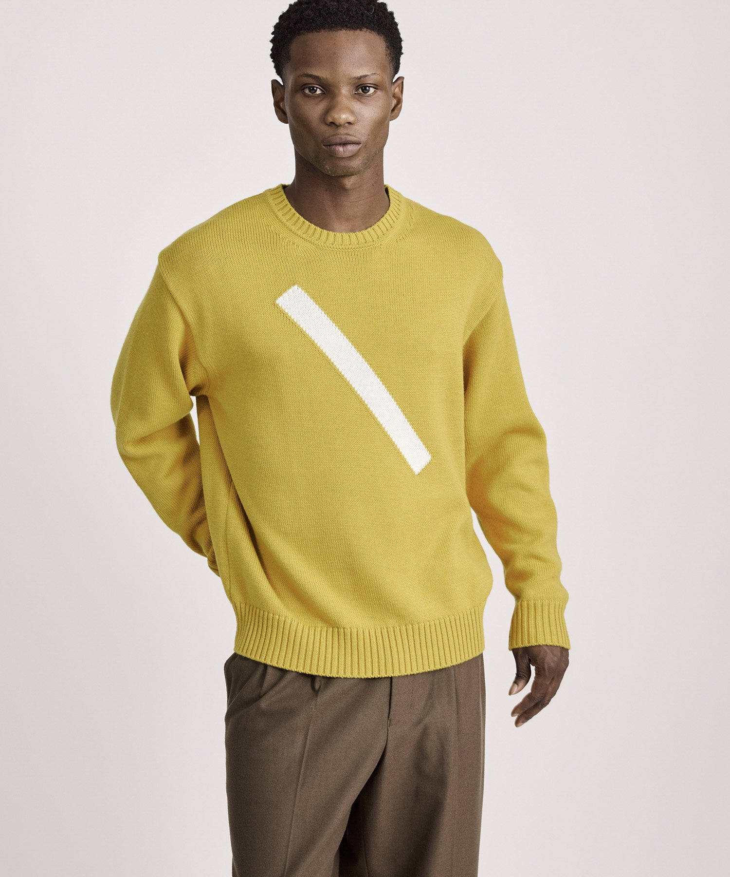 Saturdays NYC Greg Slash Sweater in Yellow