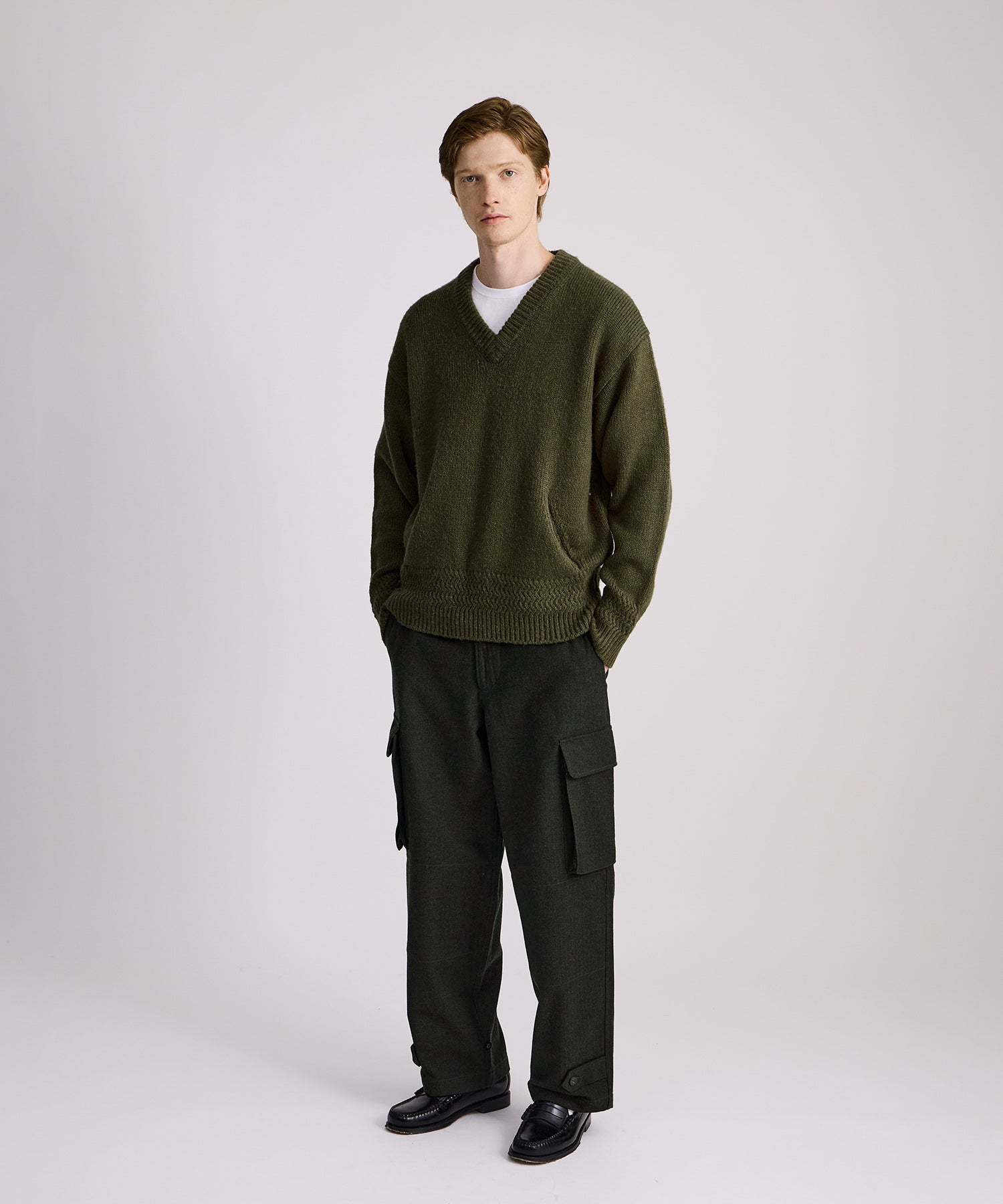 Saturdays NYC Balugo Herringbone Pant in Dark Green