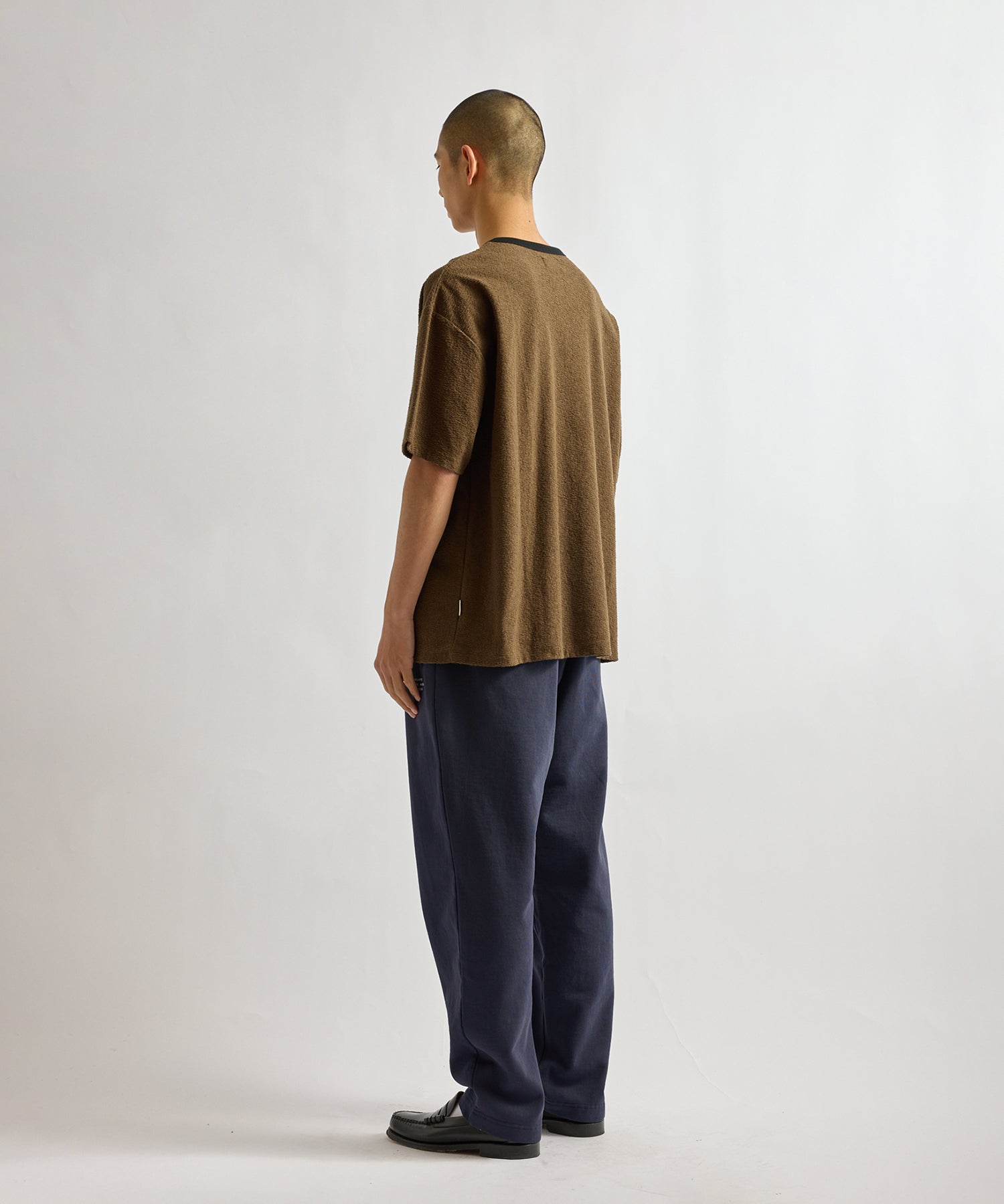 Saturdays NYC Ringer Pile Relaxed Short Sleeve Tee in Dark Brown