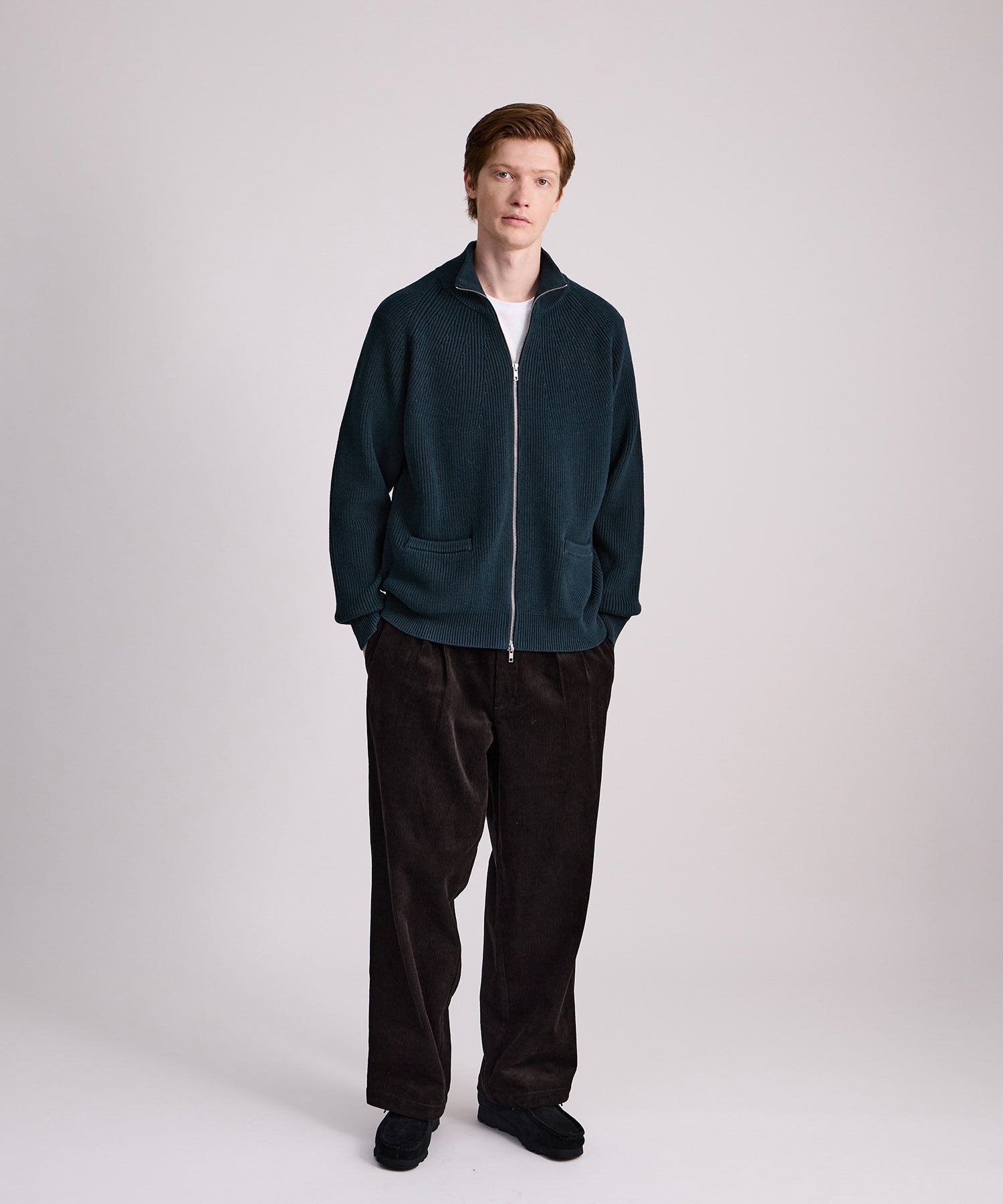 Saturdays NYC Henderson Zip Thru Knit in Blue