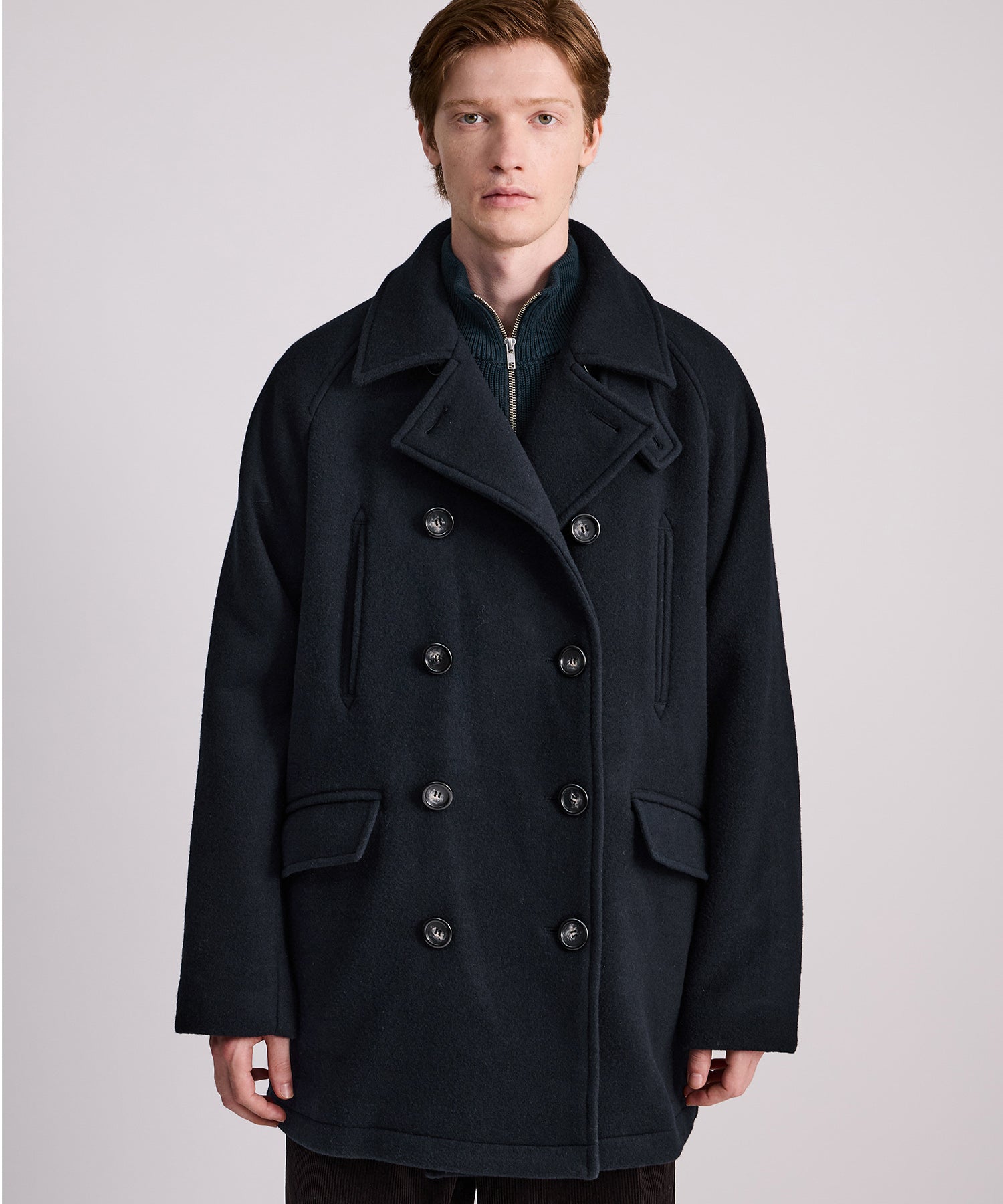 Saturdays NYC Soichi Peacoat in Navy