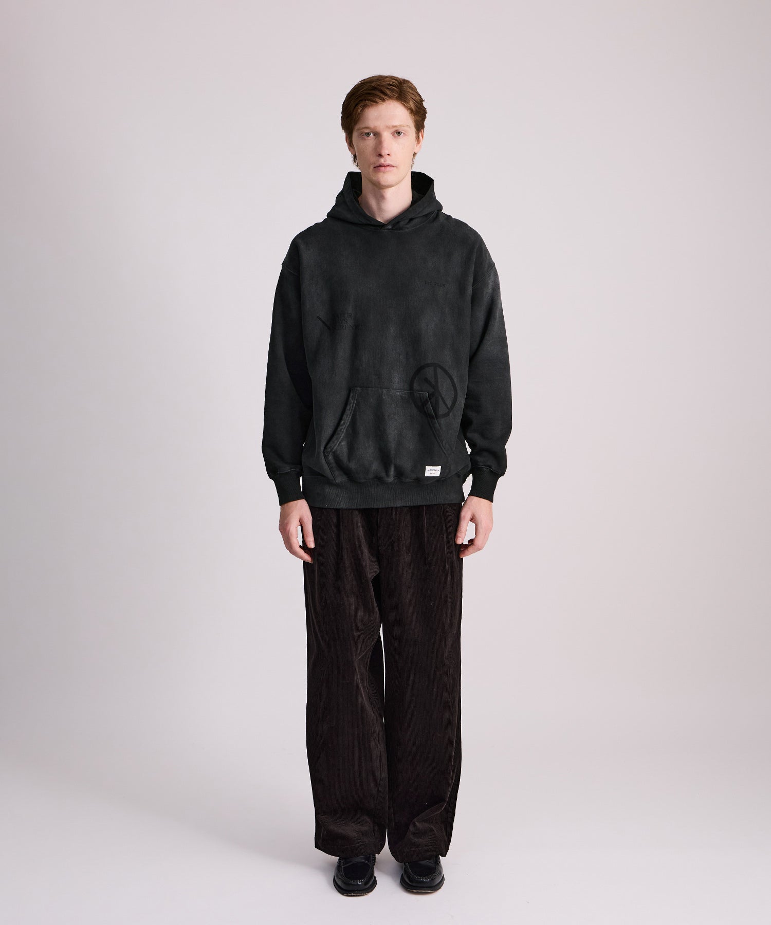 Saturdays NYC George Corduroy Wide Two Tuck Pant in Dark Brown