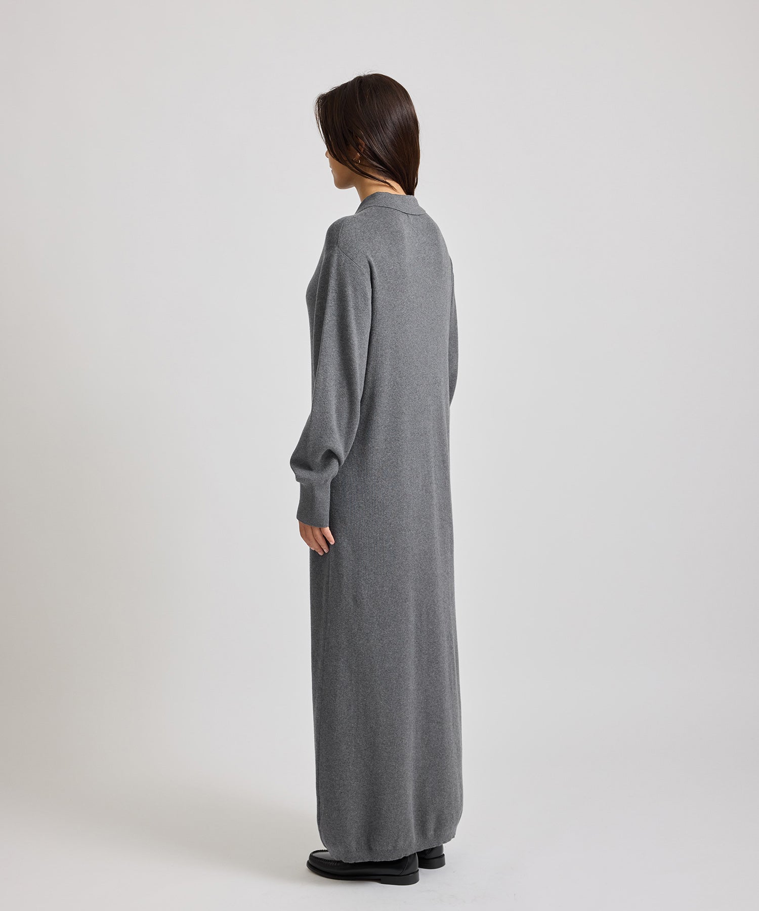 Saturdays NYC Martina Collared Dress in Charcoal