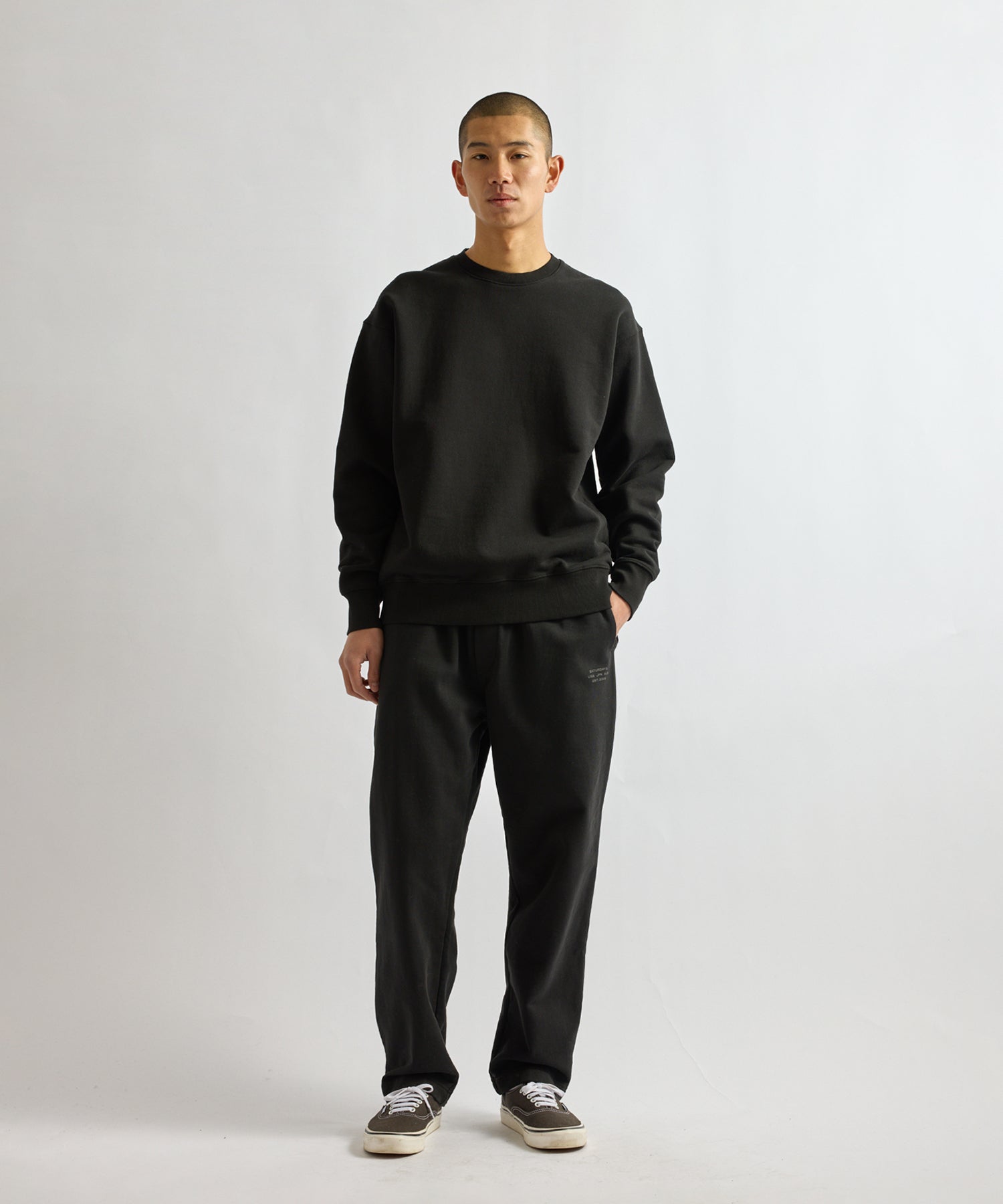 Saturdays NYC Bowery International Crew Sweatshirt in Black