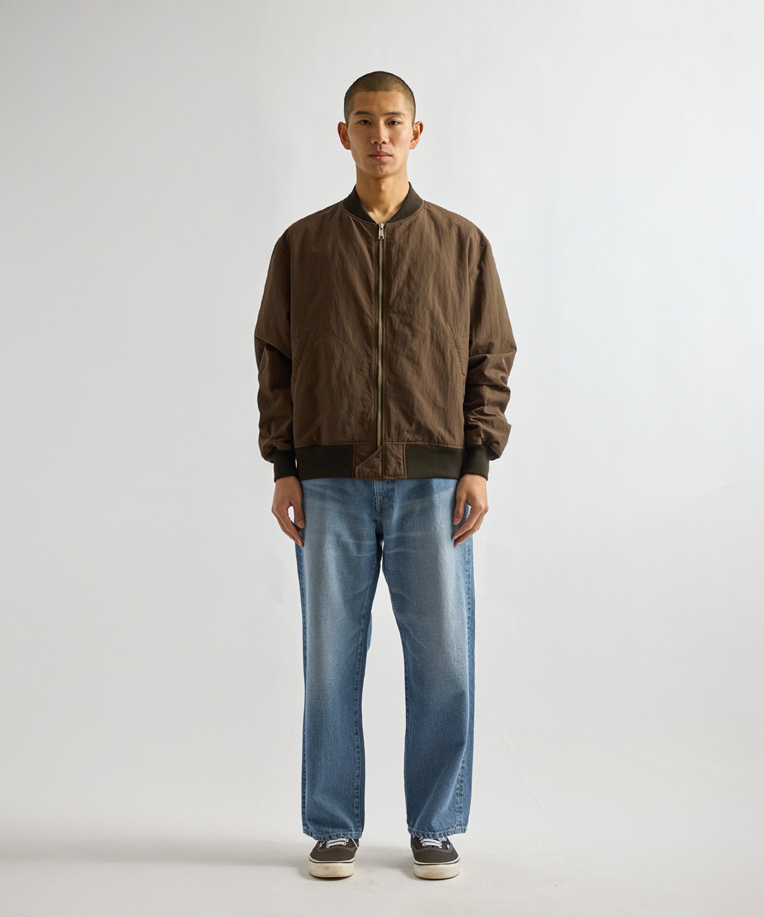 Saturdays NYC Goose Bomber Jacket in Dark Brown