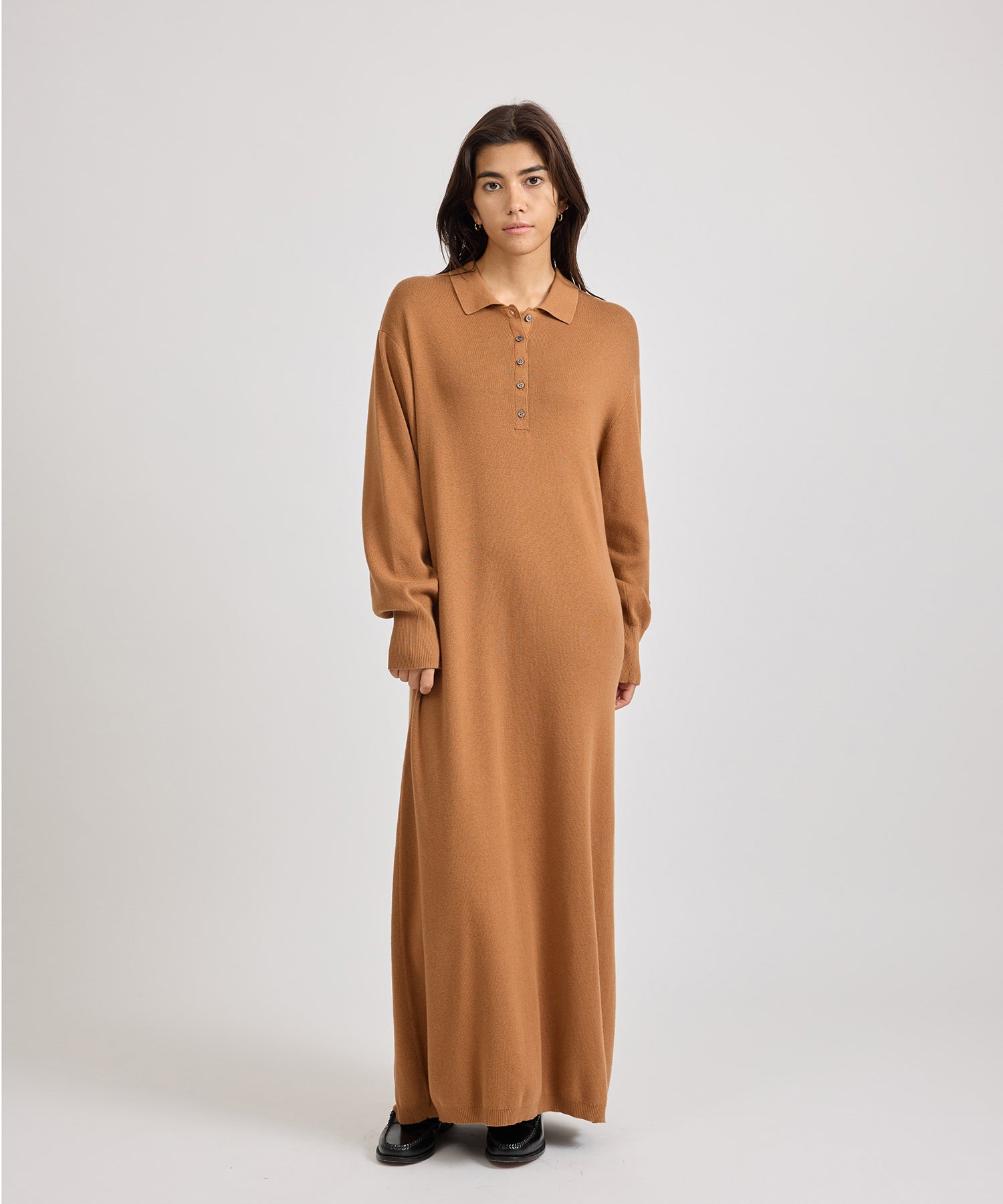 Saturdays NYC Martina Collared Dress in Brown