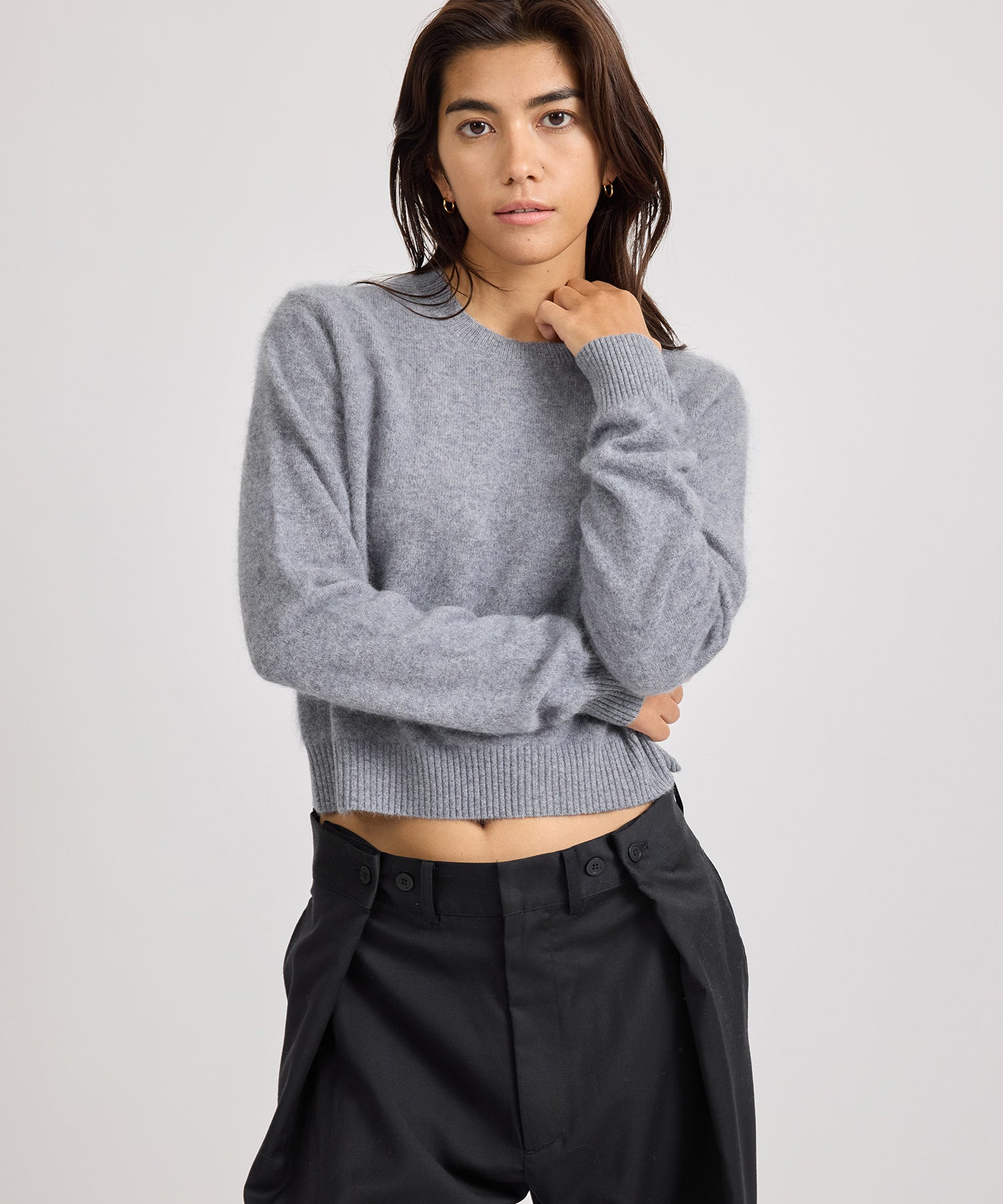 Saturdays NYC Christine Textured Knit in Light Gray