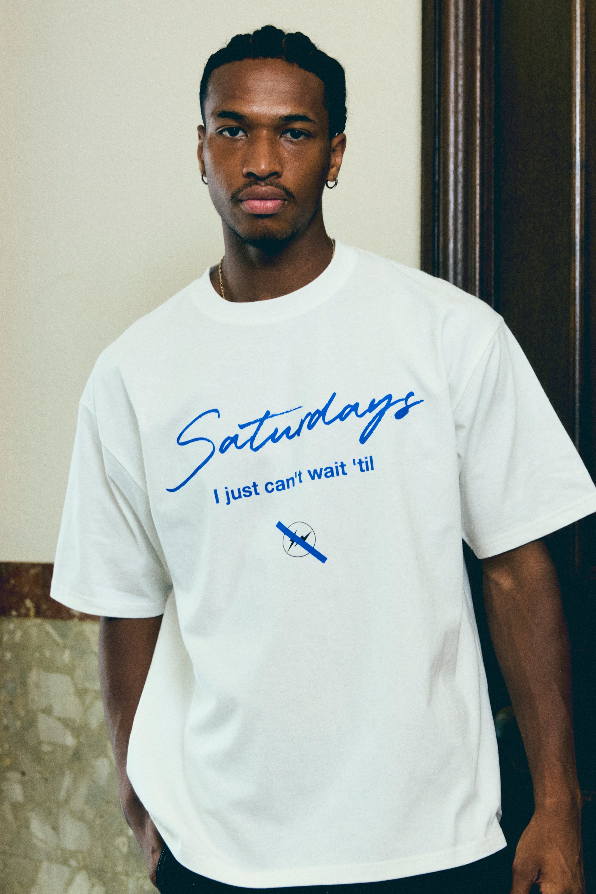 Saturdays NYC FRAGMENTｘSaturdays NYC Short Sleeve T-Shirt in White