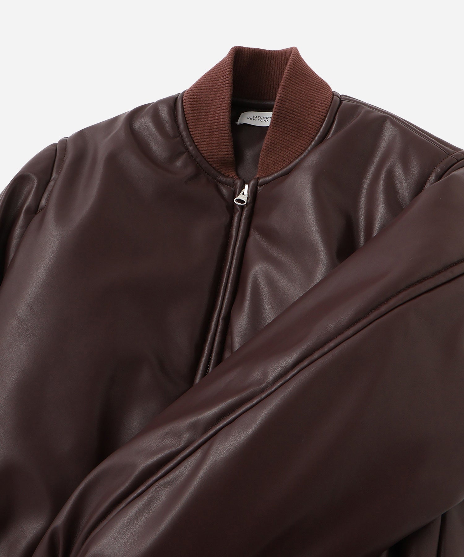 Saturdays NYC Dorothy Cropped Bomber Jacket in Wine