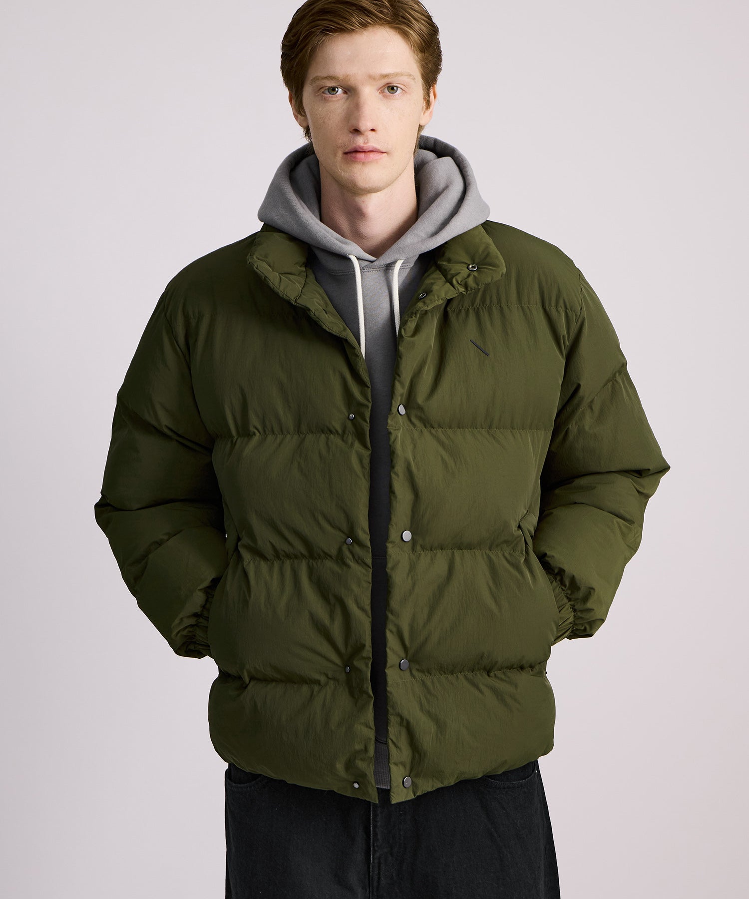 Saturdays NYC Enomoto Puffer Jacket in Olive Green
