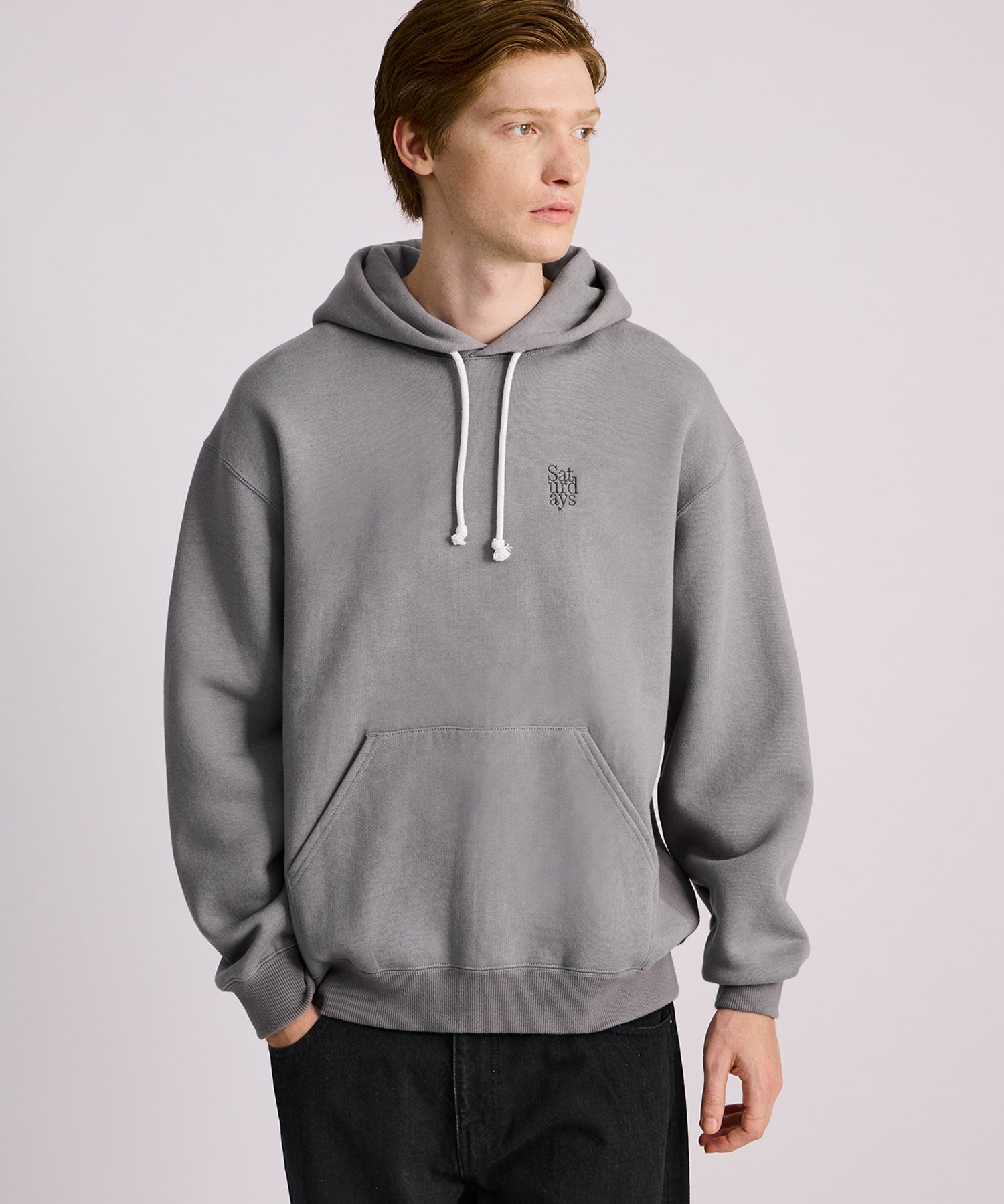 Saturdays NYC Warren Miller Stacked Hoodie in Gray