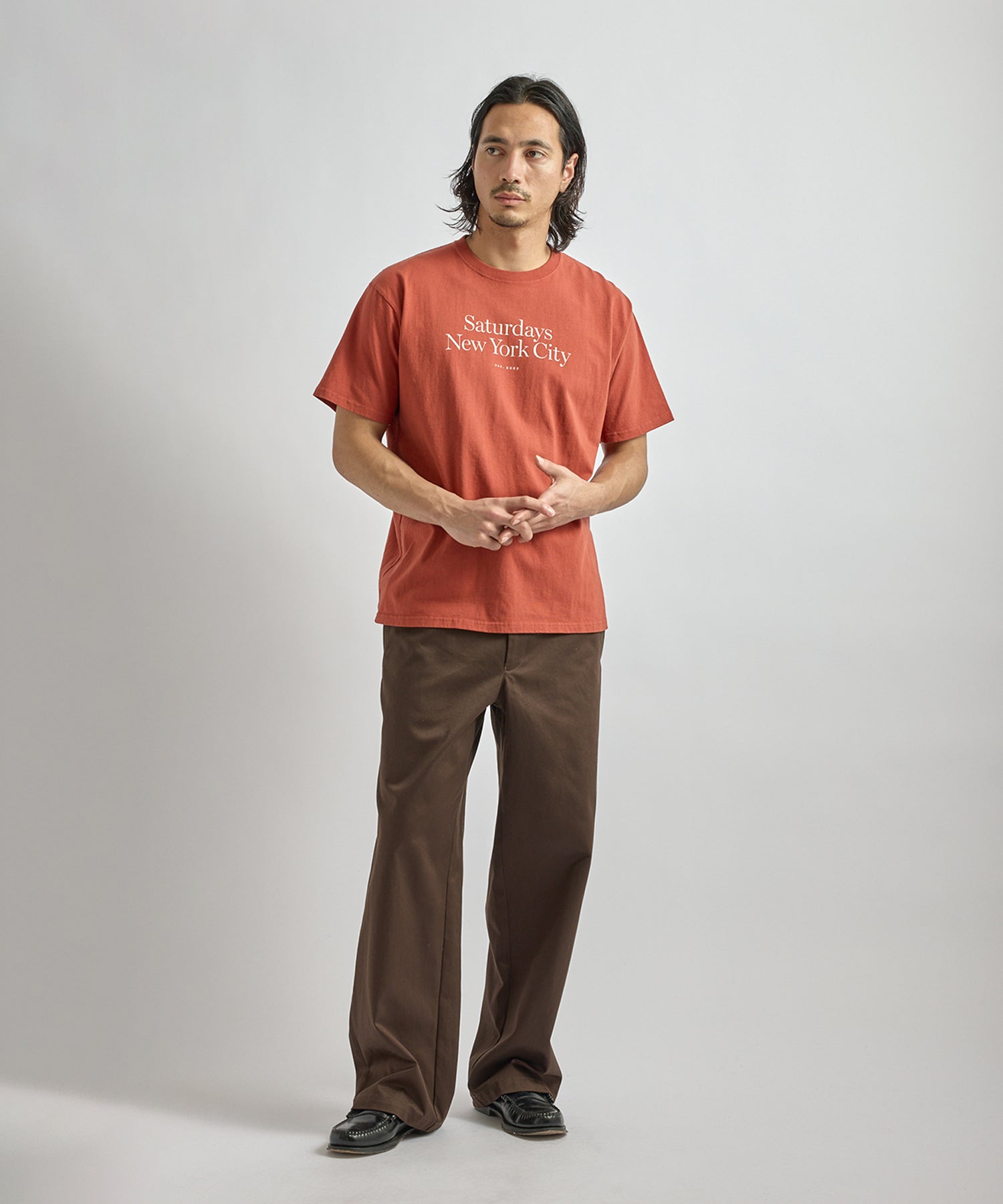 Saturdays NYC Miller Standard Short Sleeve Tee in Brick