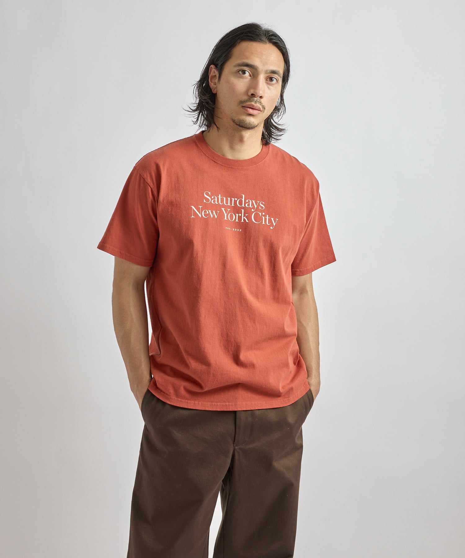 Saturdays NYC Miller Standard Short Sleeve Tee in Brick
