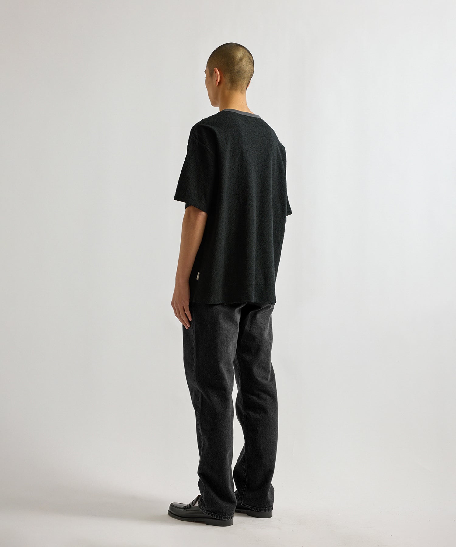 Saturdays NYC Ringer Pile Relaxed Short Sleeve Tee in Black