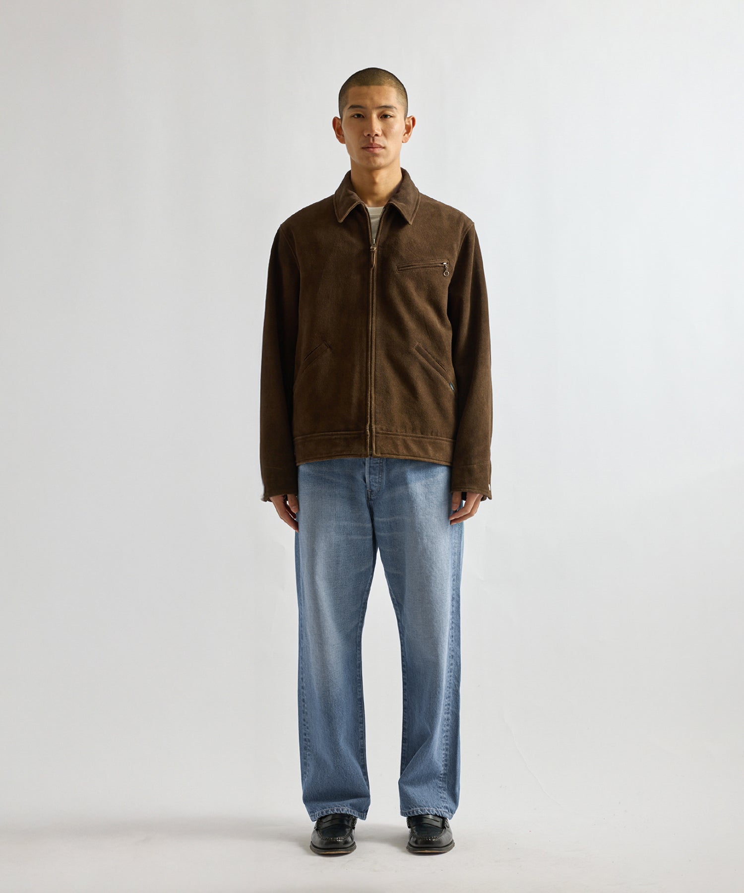 Saturdays NYC Harrison Suede Jacket in Dark Brown