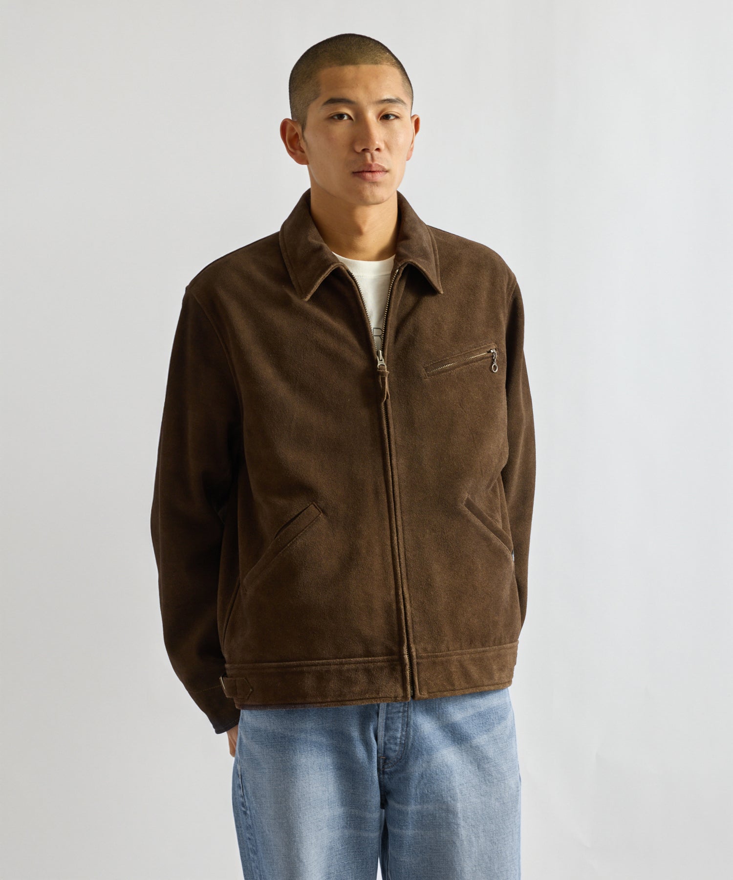 Saturdays NYC Harrison Suede Jacket in Dark Brown