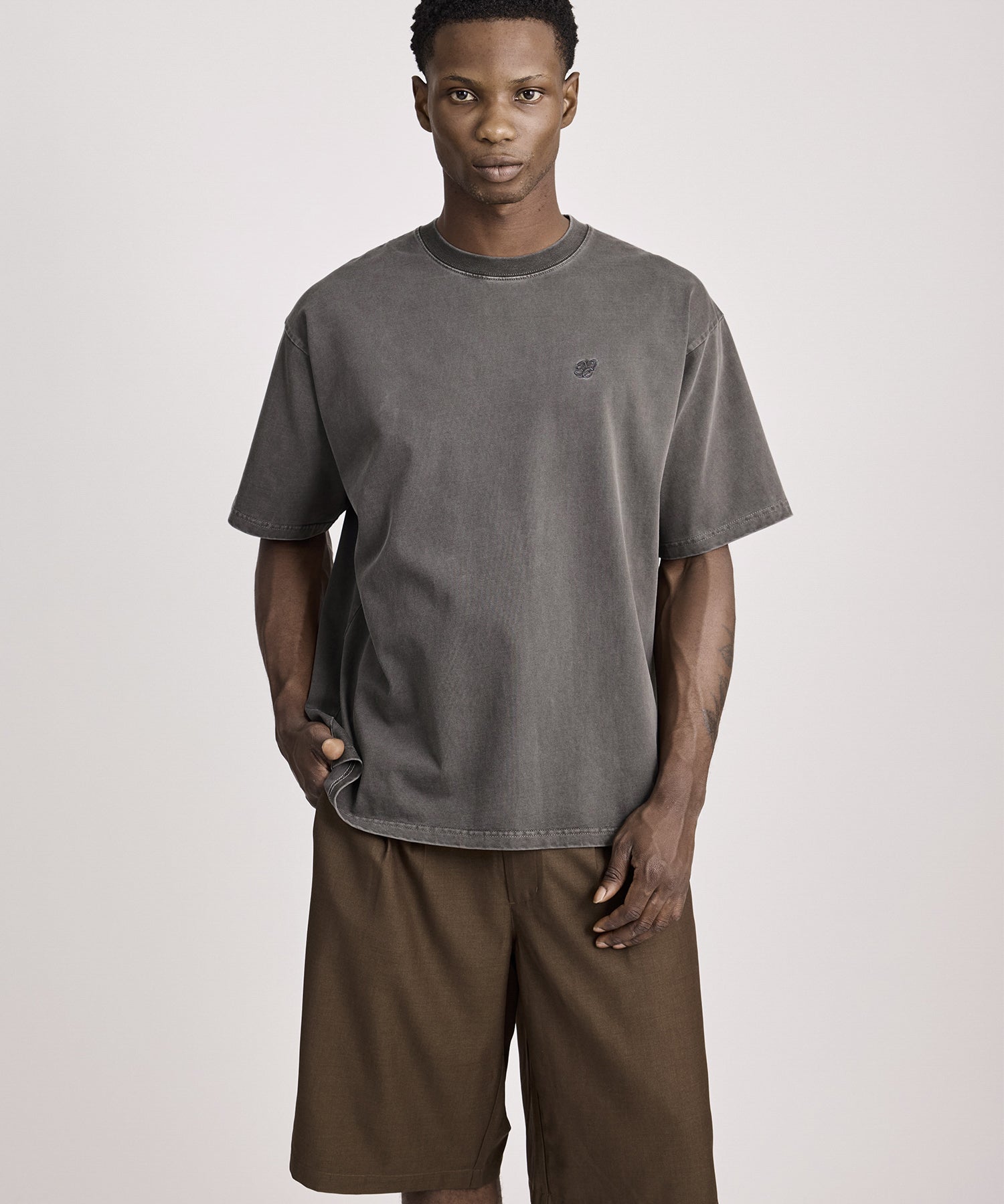 Saturdays NYC SNYC Relaxed Pigment Dyed Short Sleeve Tee in Black