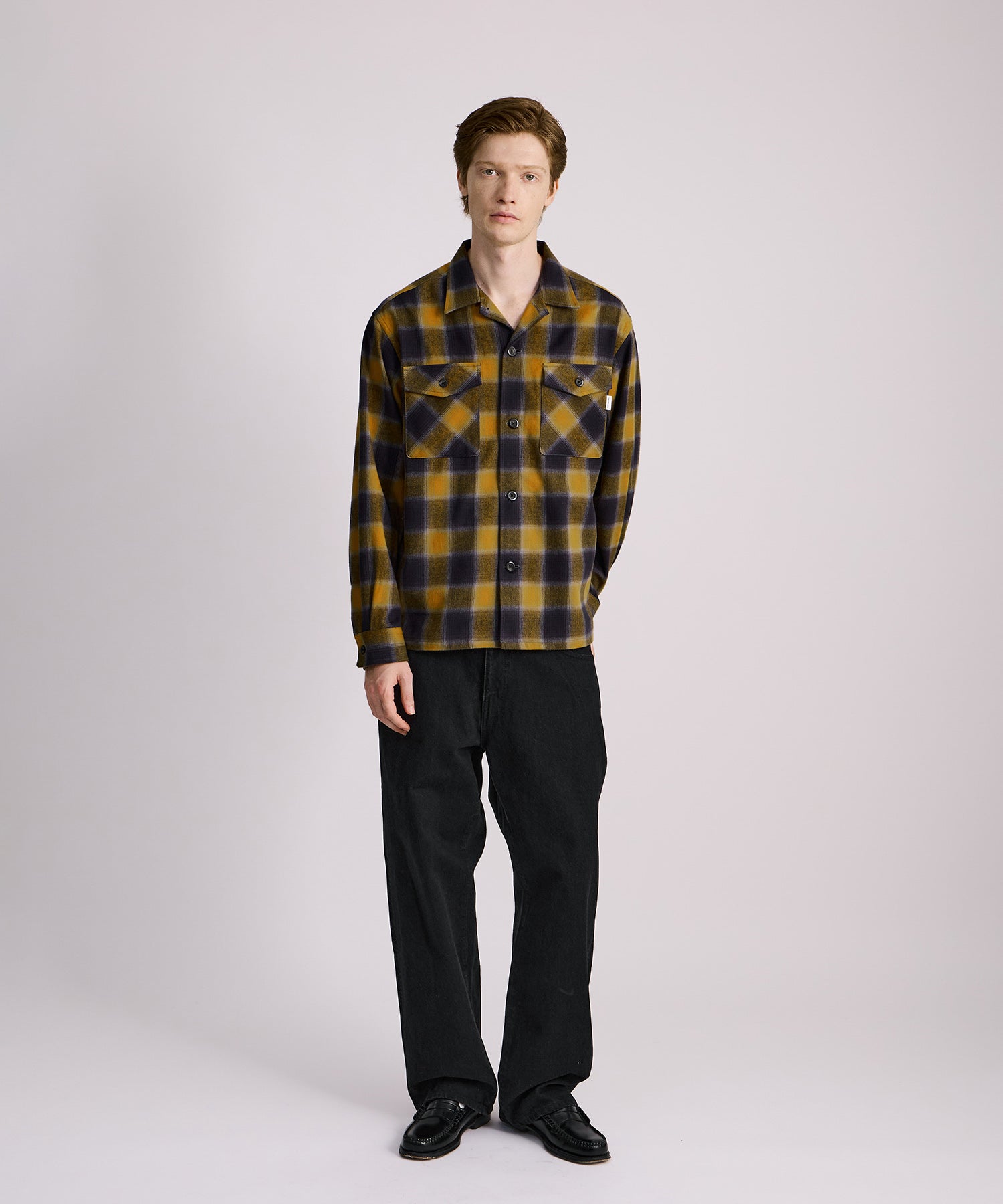 Saturdays NYC Marco Flannel Checked Shirt in Yellow