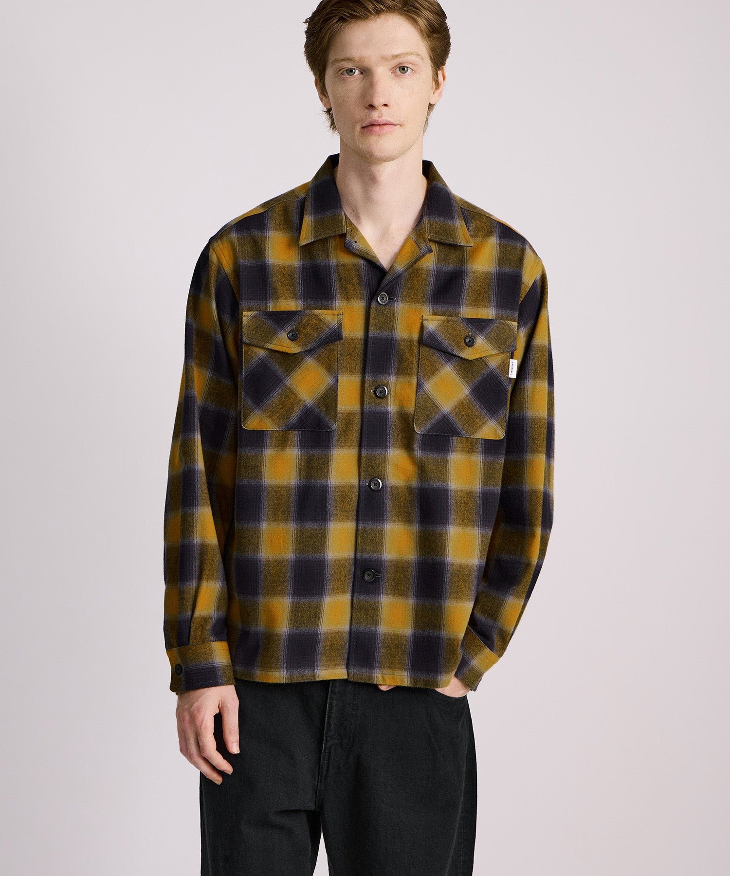 Saturdays NYC Marco Flannel Checked Shirt in Yellow