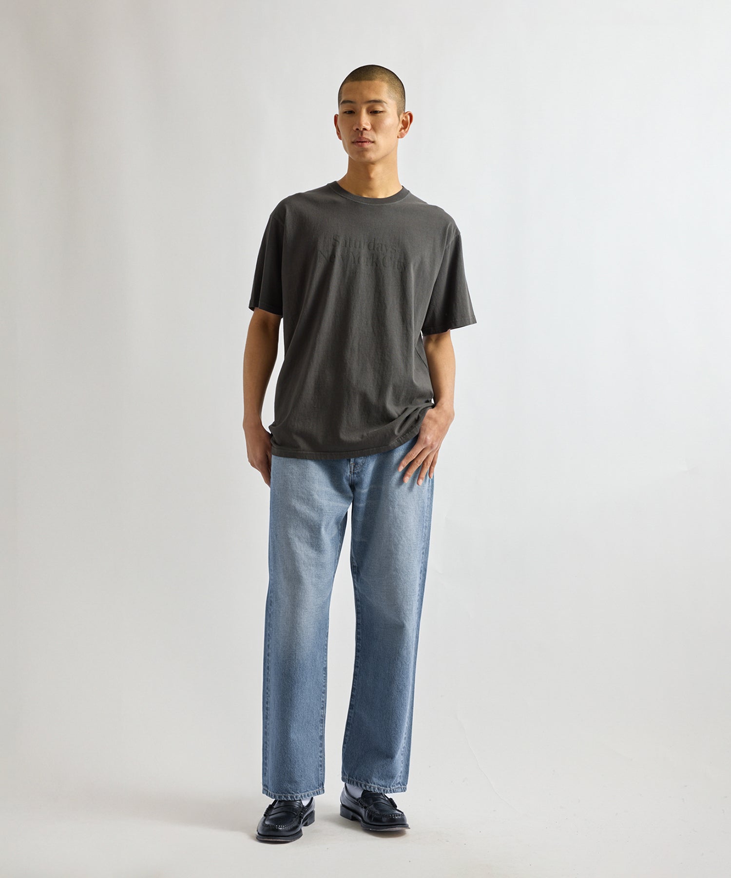 Saturdays NYC Miller Standard Short Sleeve Tee in Charcoal