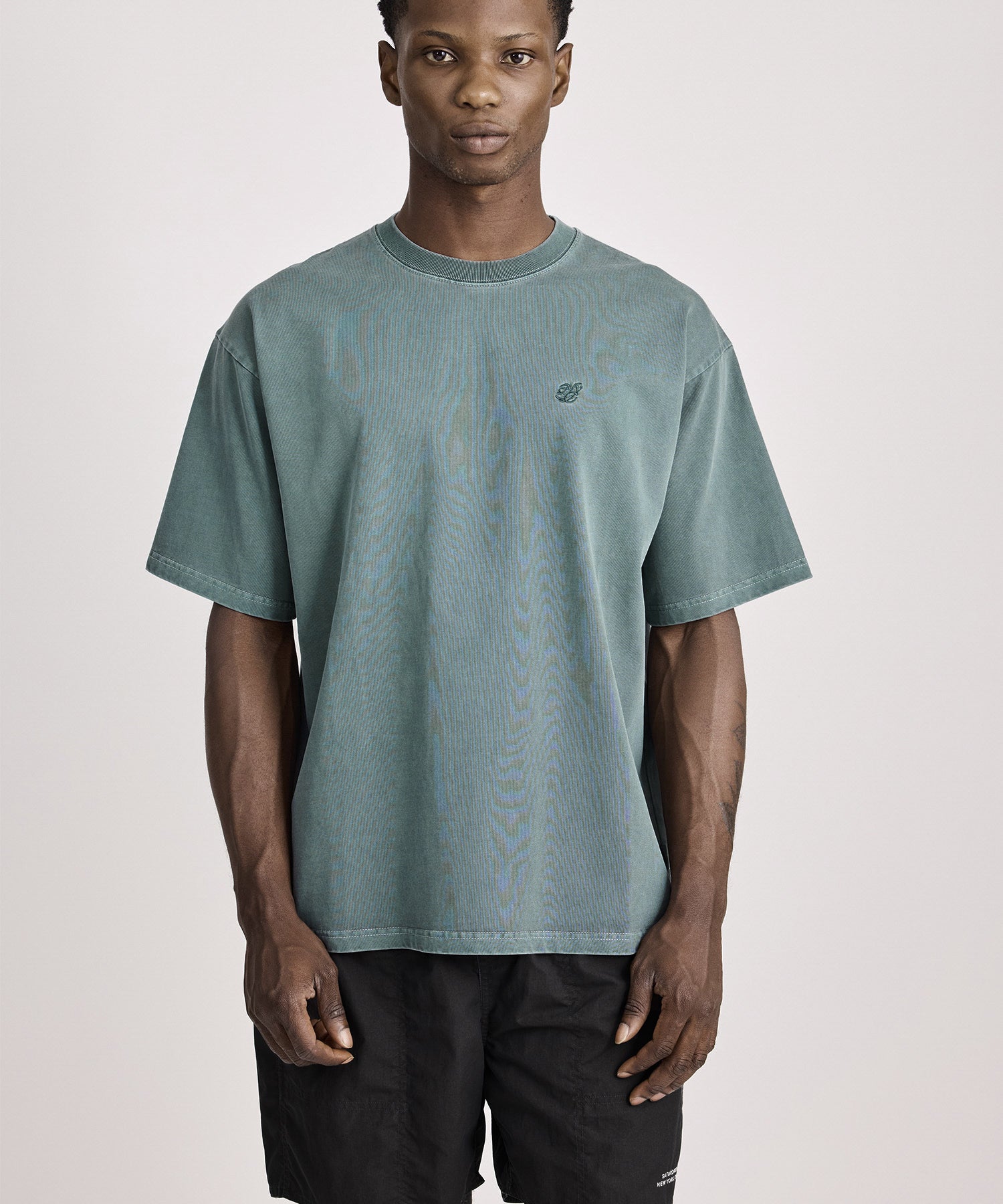 Saturdays NYC SNYC Relaxed Pigment Dyed Short Sleeve Tee in Green