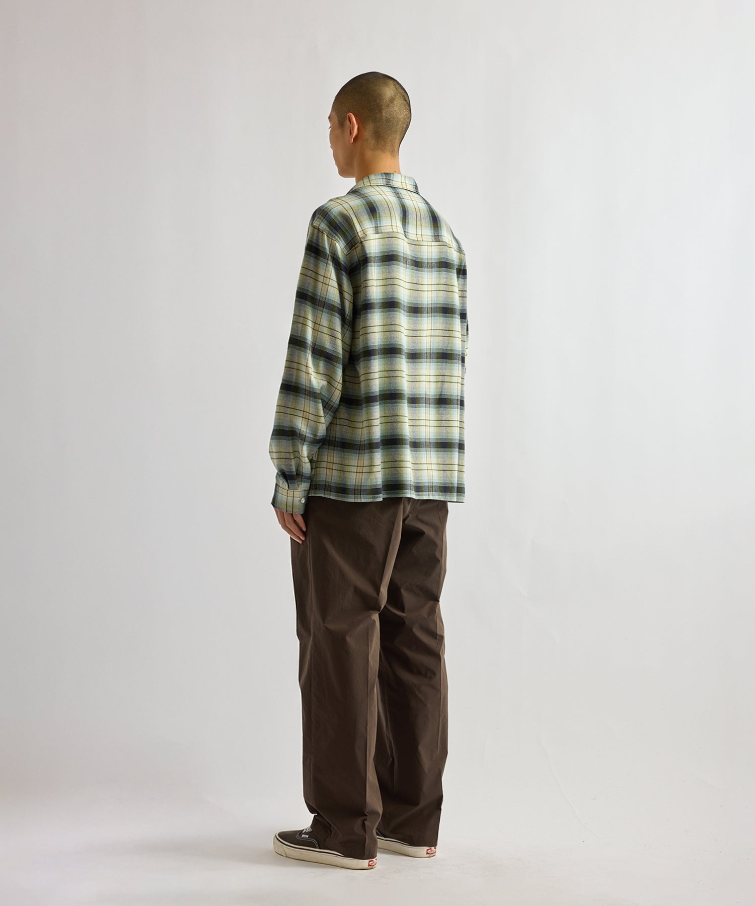 Saturdays NYC Marco Vintage Check Long Sleeve Shirt in Ivory