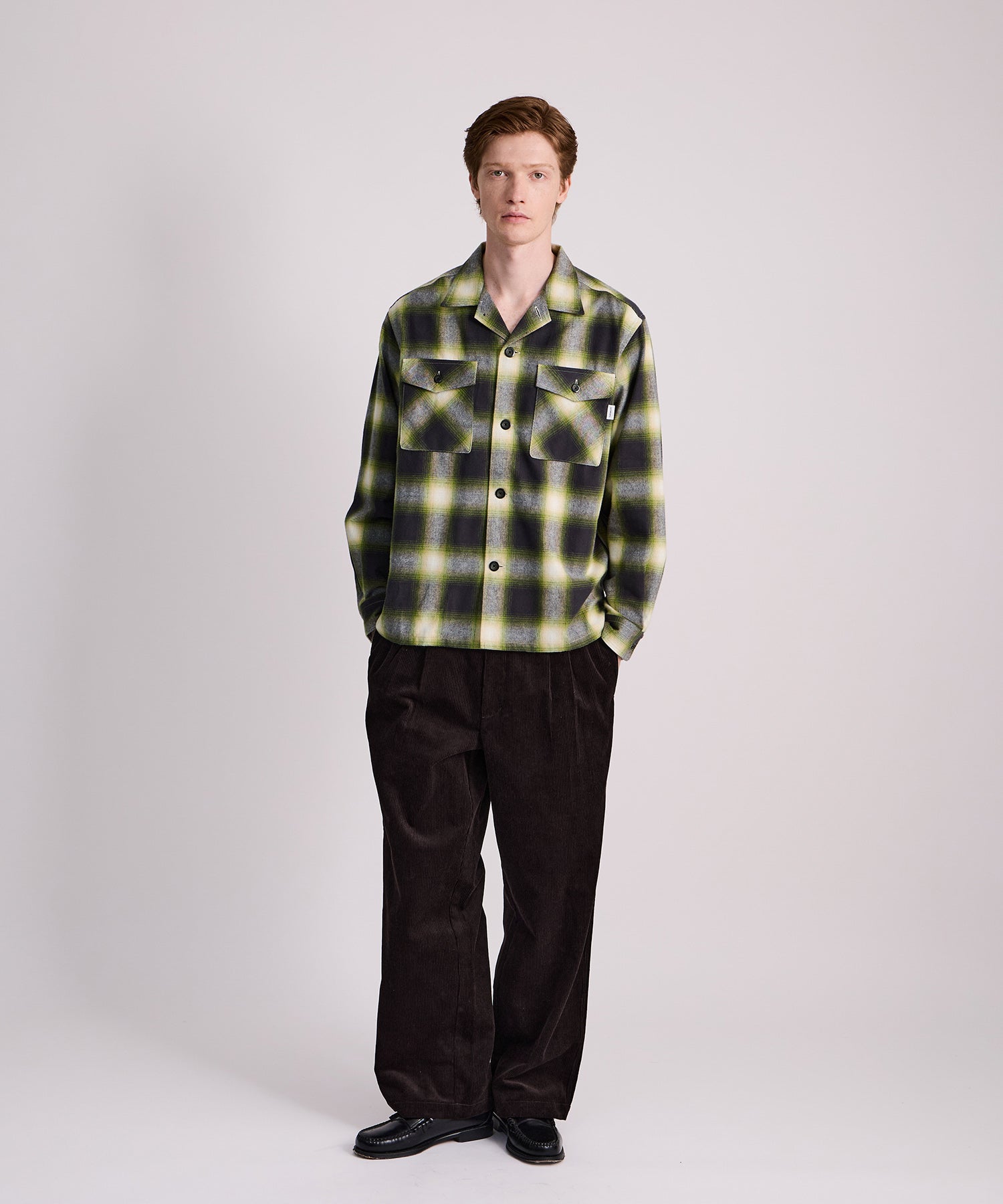 Saturdays NYC Marco Flannel Checked Shirt in Green