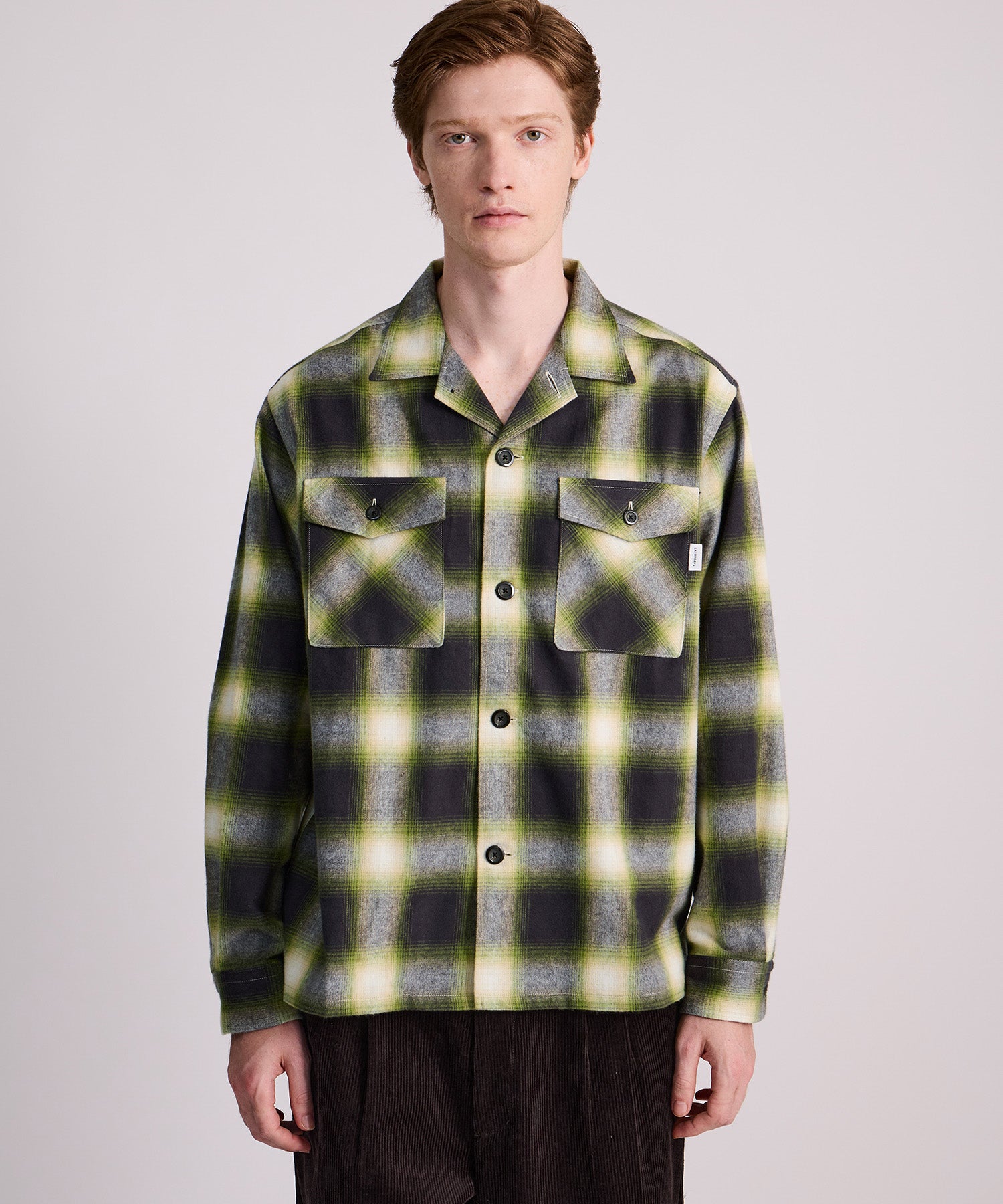 Saturdays NYC Marco Flannel Checked Shirt in Green