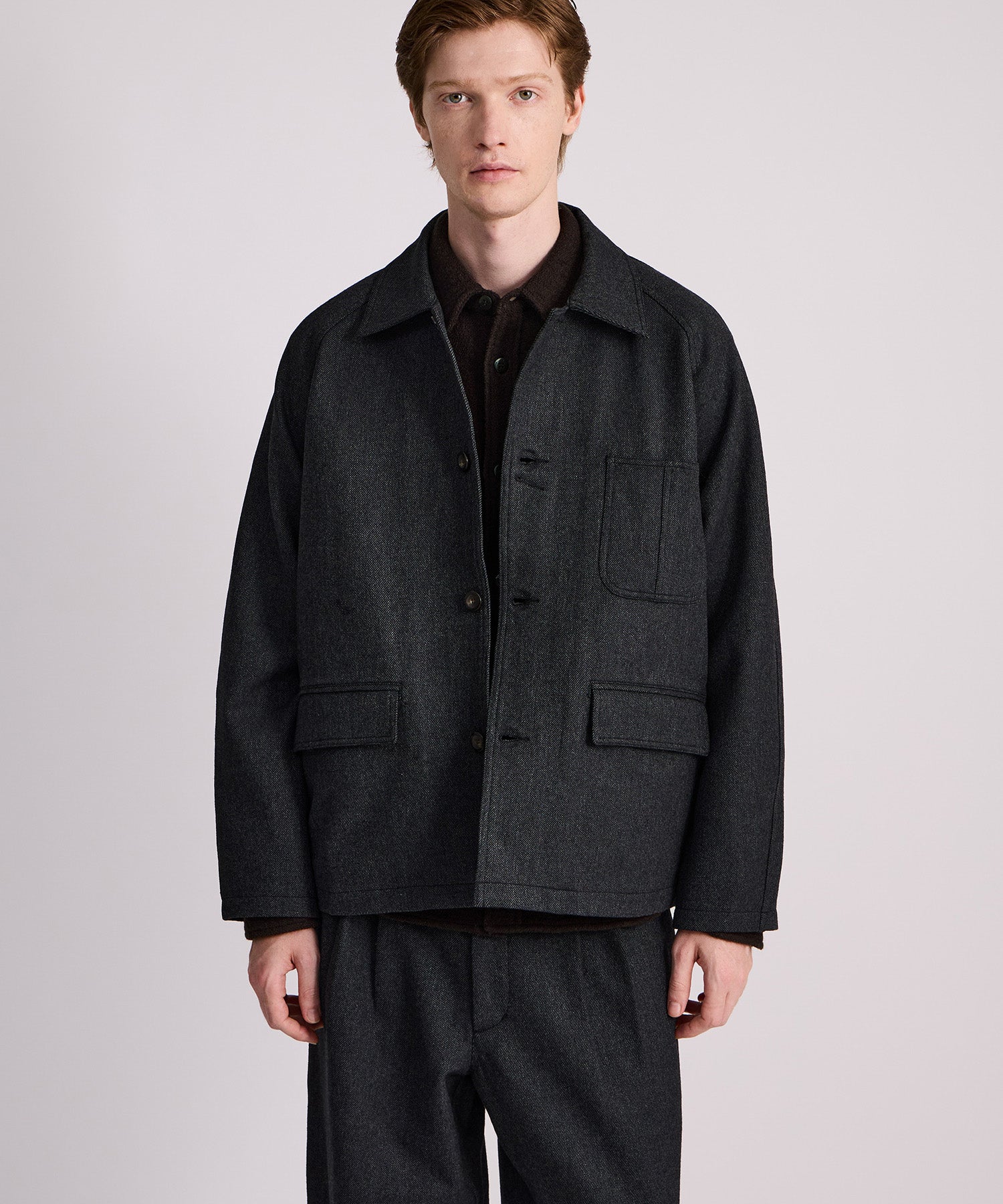 Saturdays NYC Antoine Wool Chore Jacket in Black