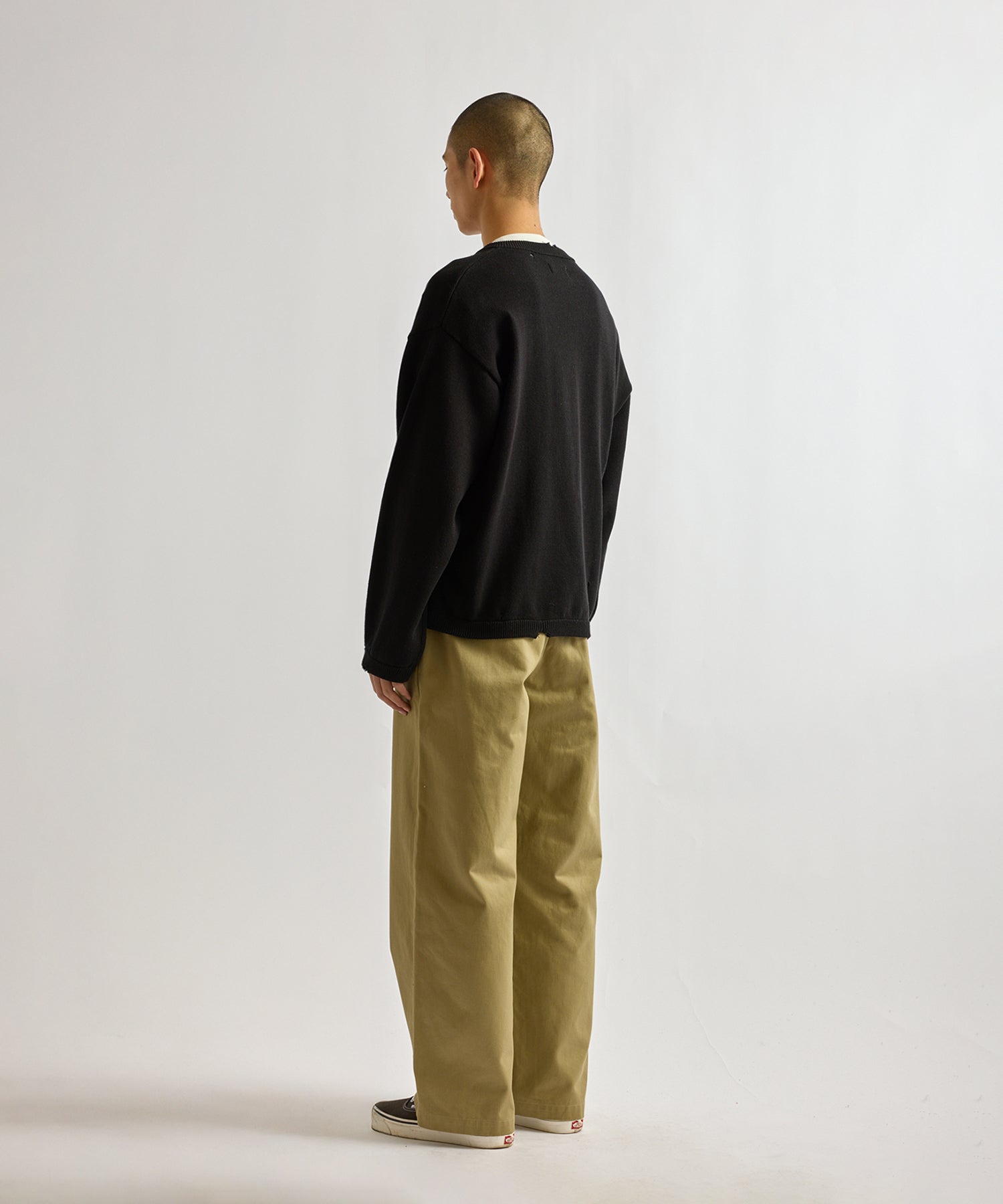 Saturdays NYC Charles Vintage V-Neck Sweater in Black