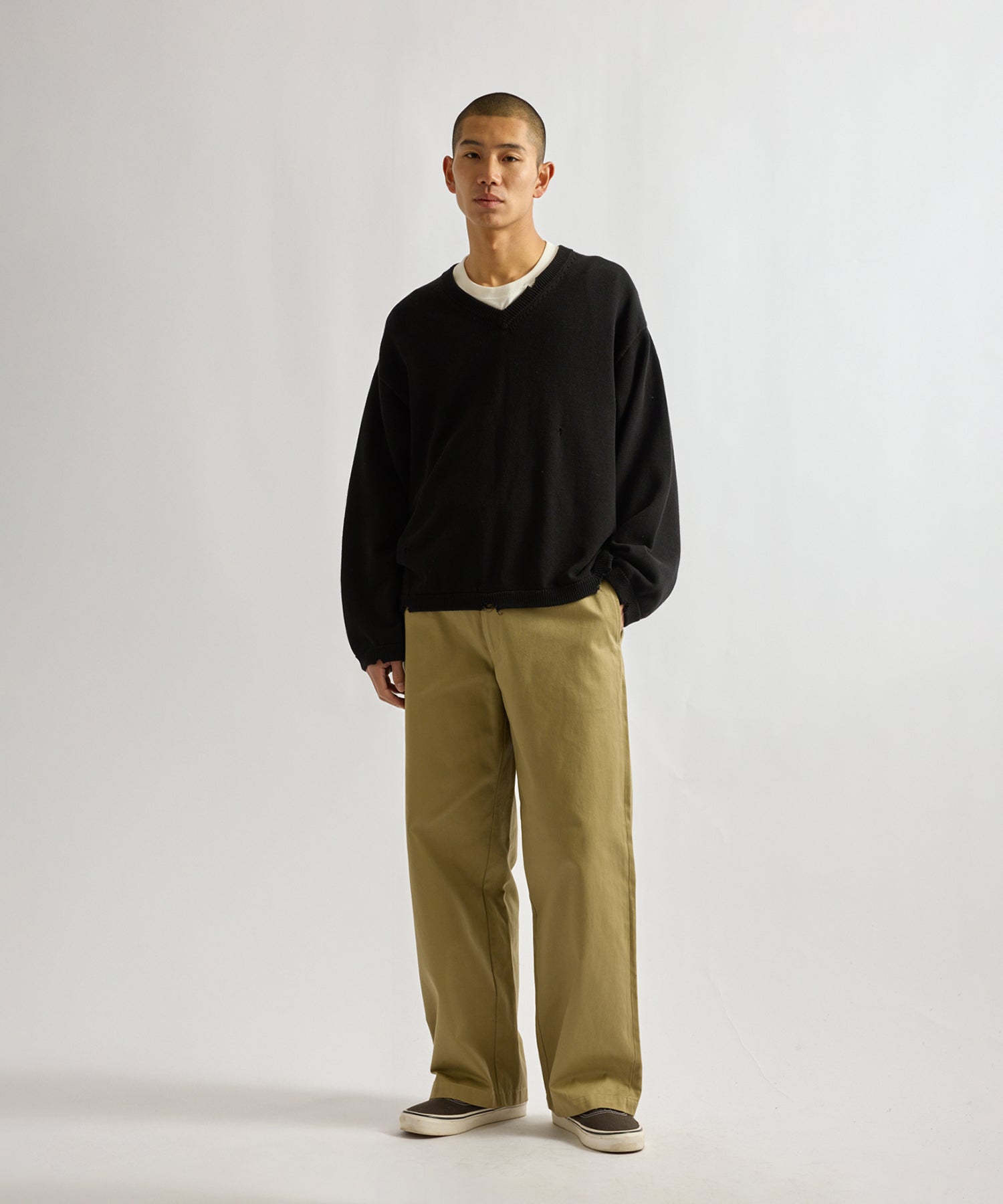 Saturdays NYC Ross Wide Chino Pant in Beige