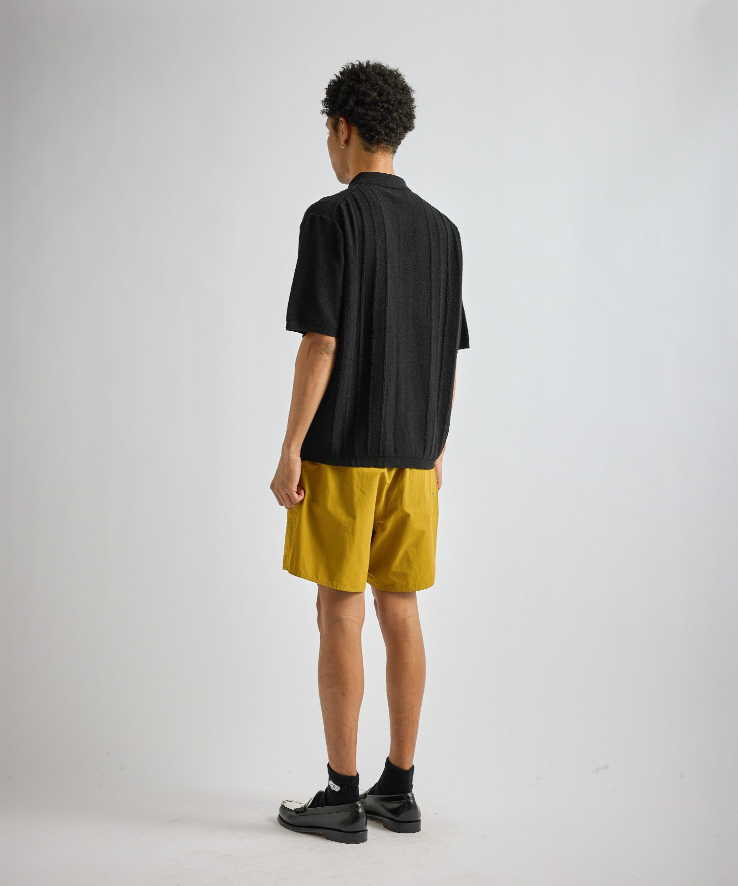 Saturdays NYC Kenneth Knit Shirt in Black