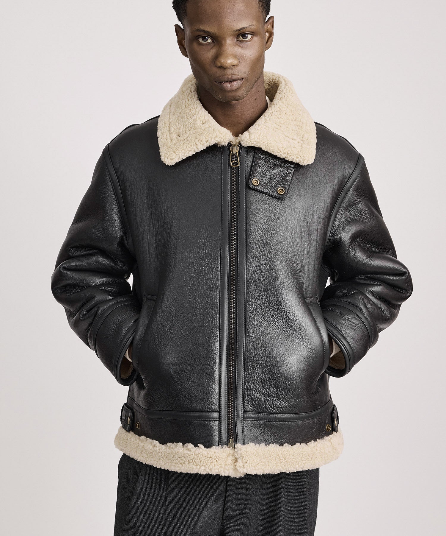 Saturdays NYC Hudson Mouton Jacket in Black