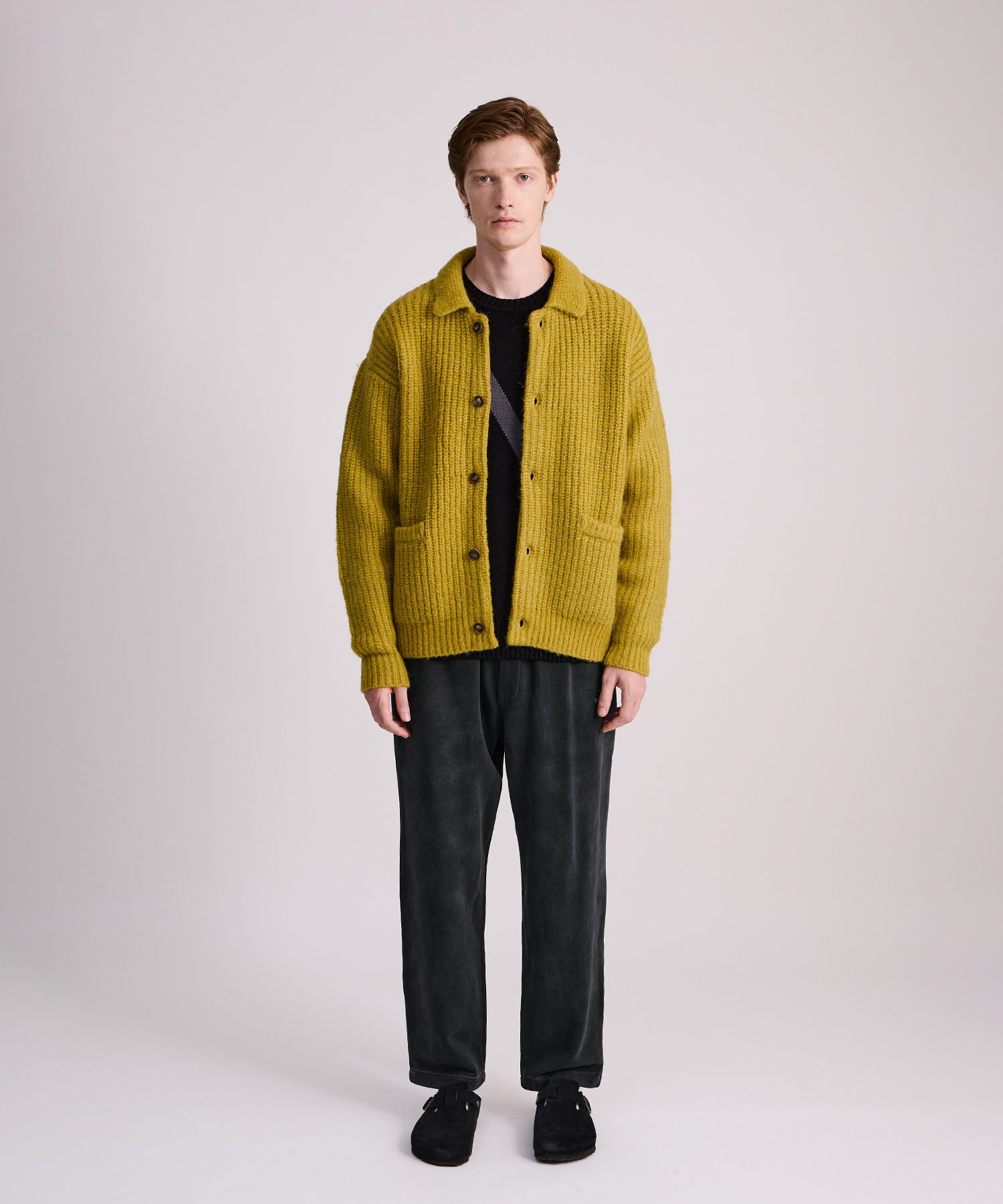 Saturdays NYC Jahmad Long Sleeve Cardigan in Yellow